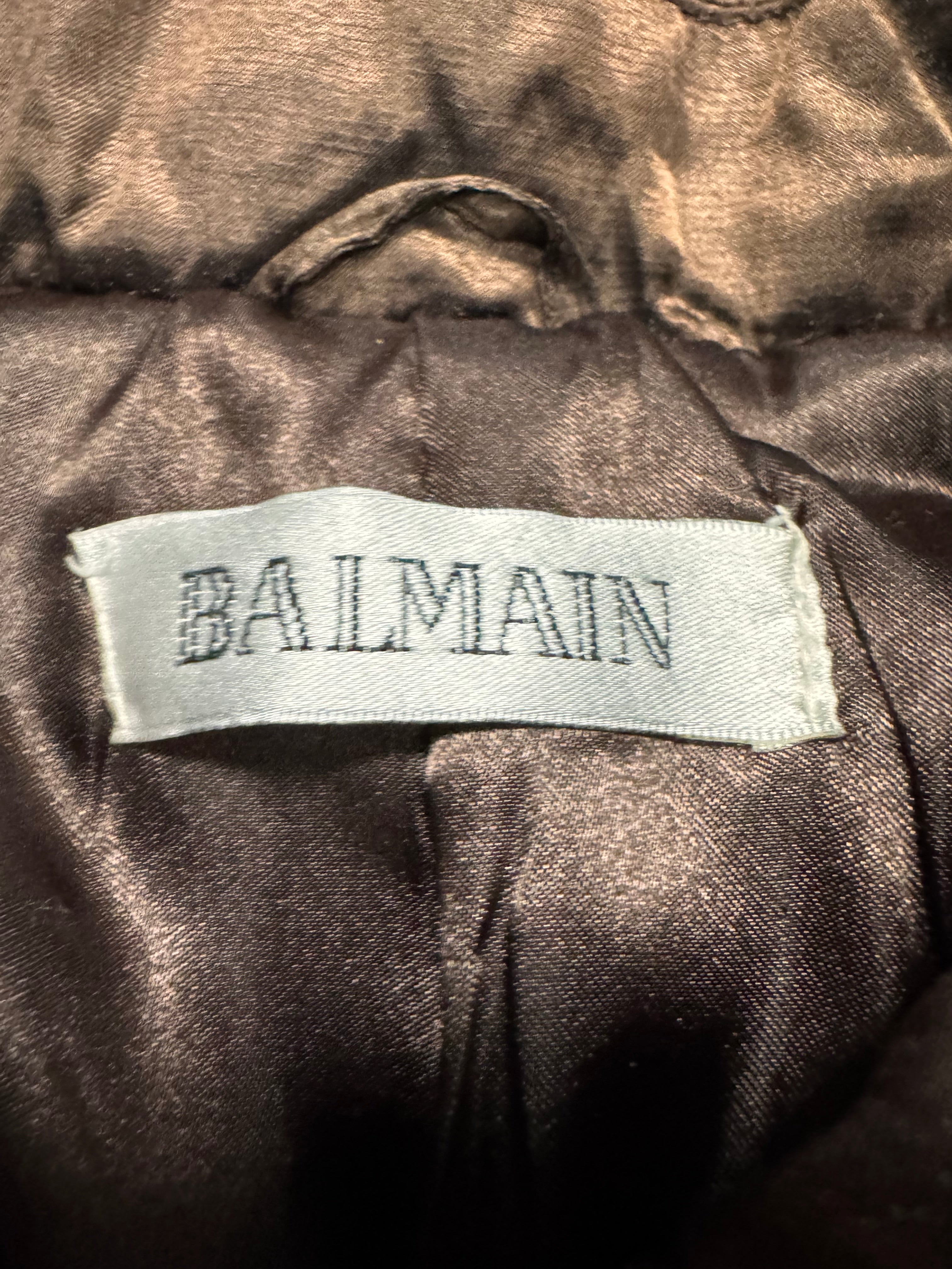 1990s Balmain Shiny Brown Jacket