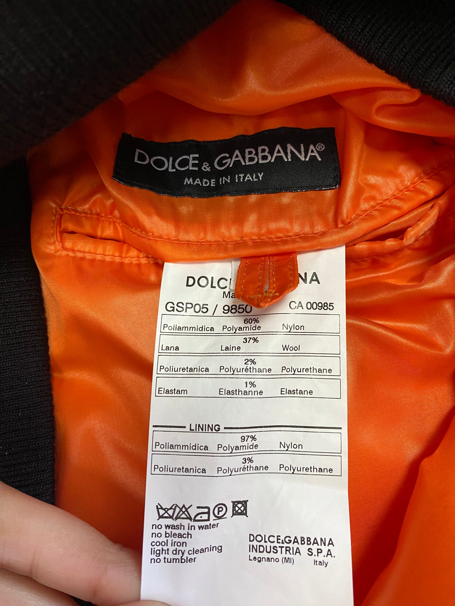 Dolce &amp; Gabbana 橙色羽绒连帽夹克 (S)