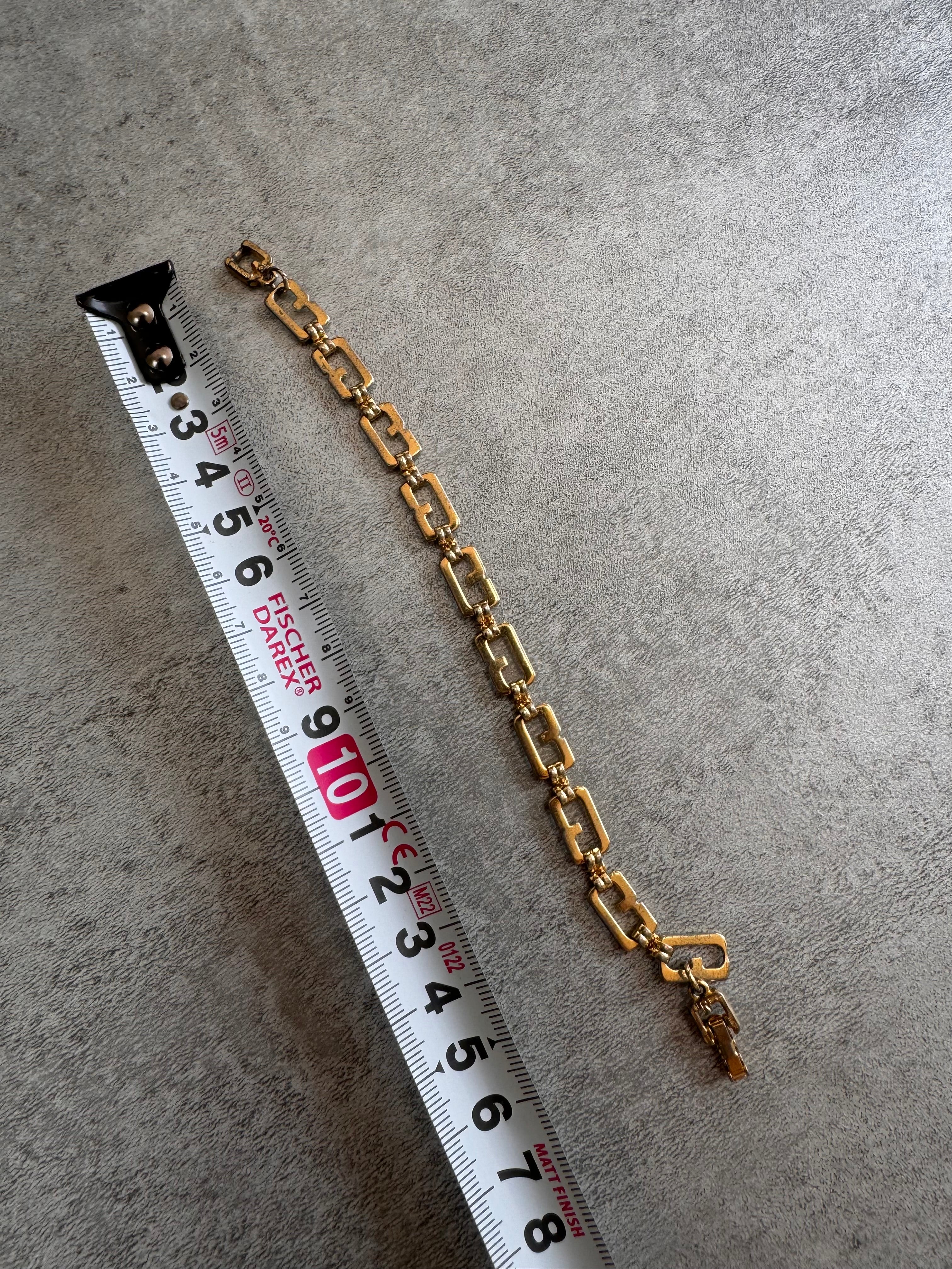 1980s Givenchy Monogram Golden Chain Link Bracelet