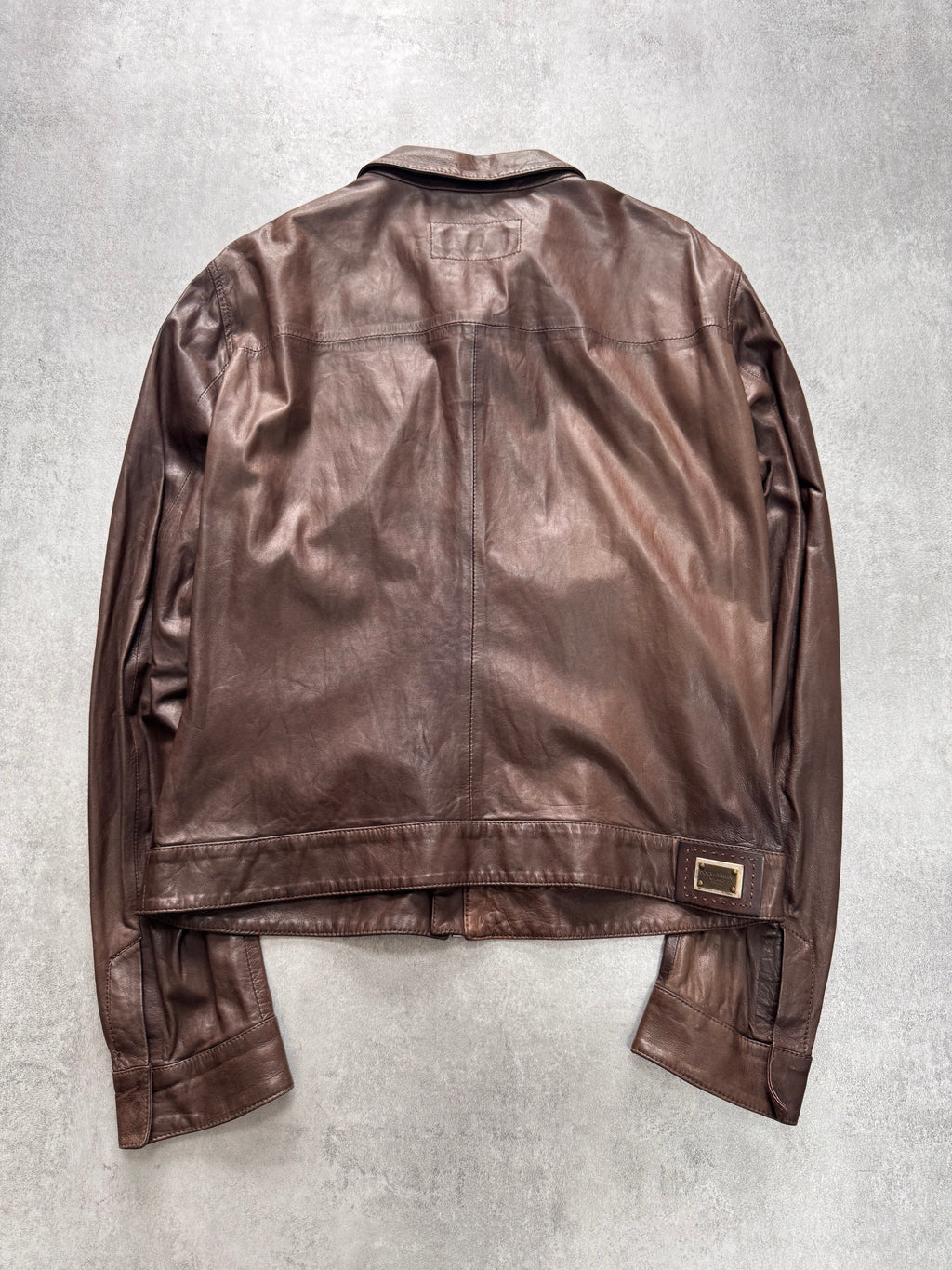 2000s Dolce & Gabbana Simple Brown Leather Jacket