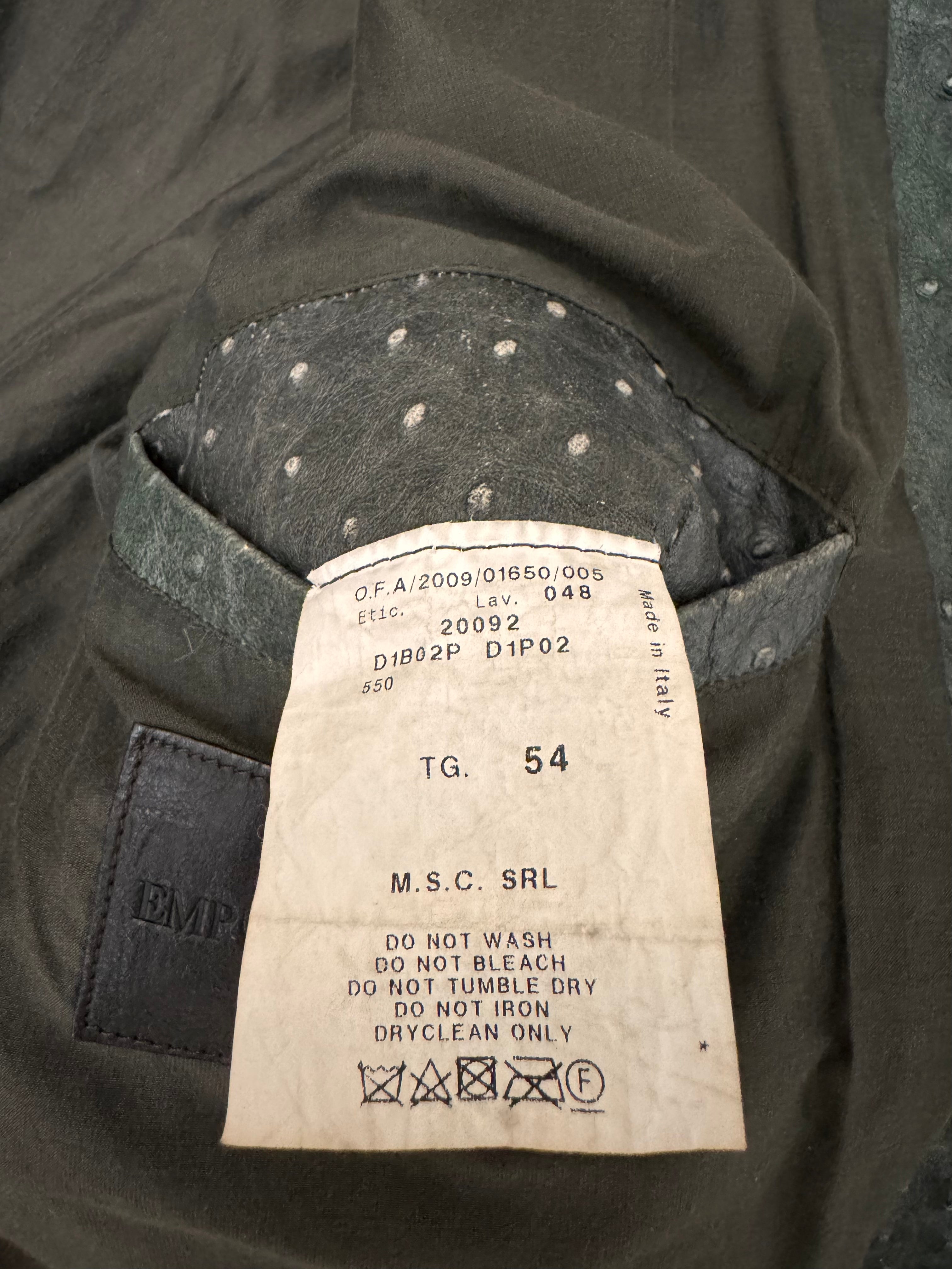 2009FW エンポリオ アルマーニ オーストリッチ レザー ジャケット (L)