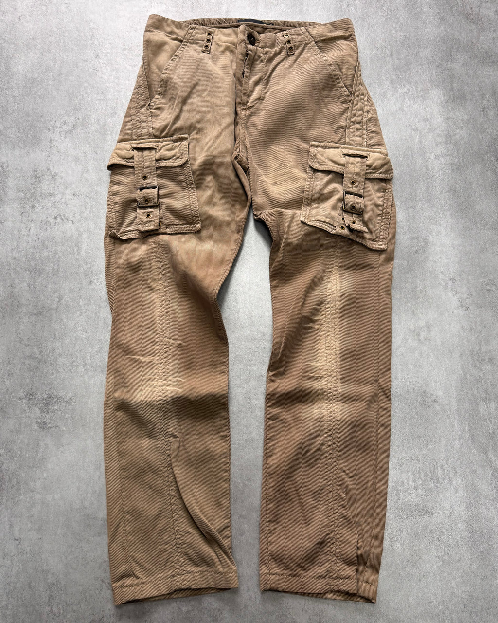 AW2006 Cavalli Cargo Velvet Beige Pants