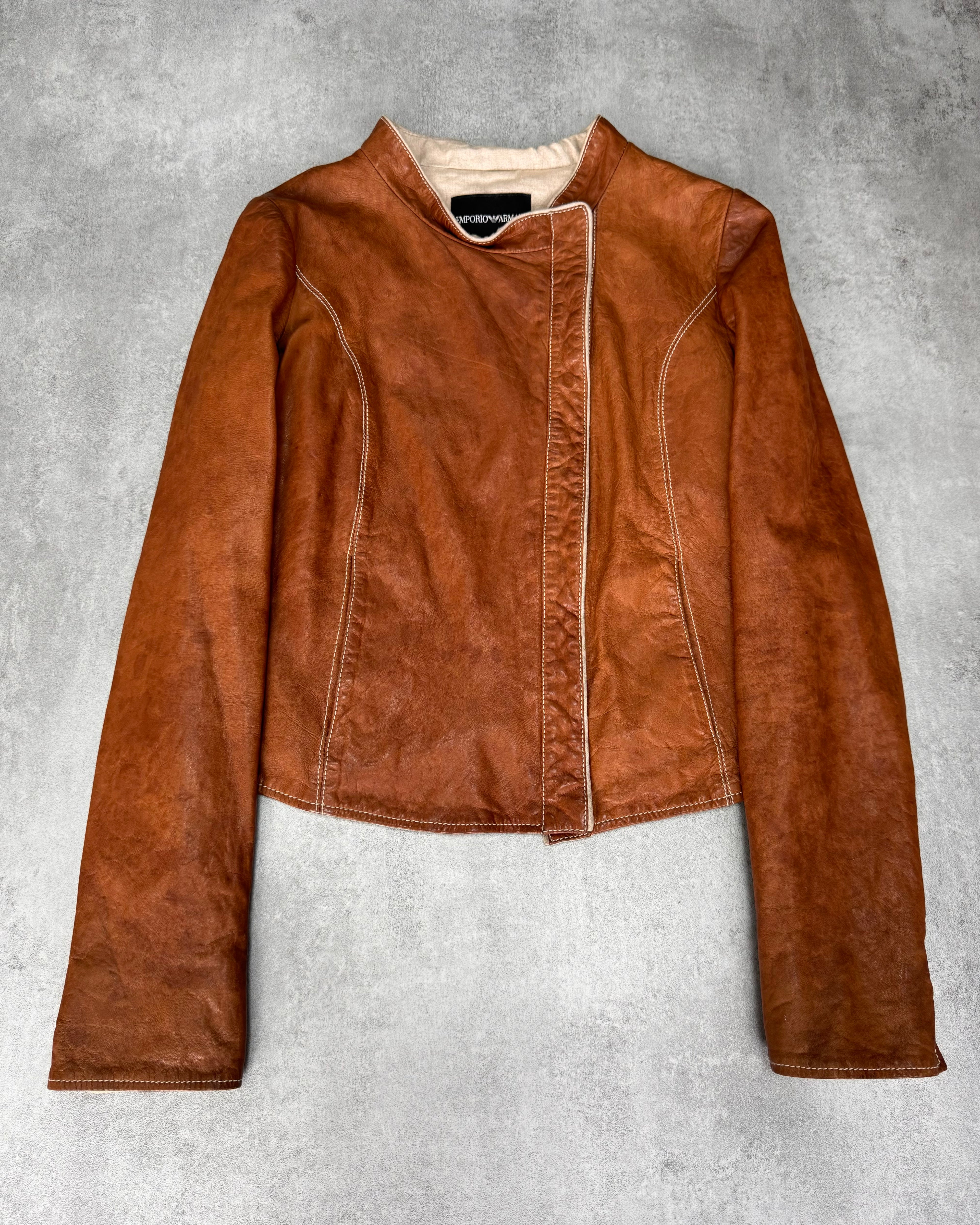 SS2009 Emporio Armani Asymmetrical Leather Jacket