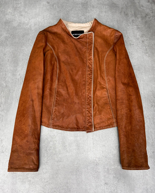 SS2009 Emporio Armani Asymmetrical Leather Jacket (XS)