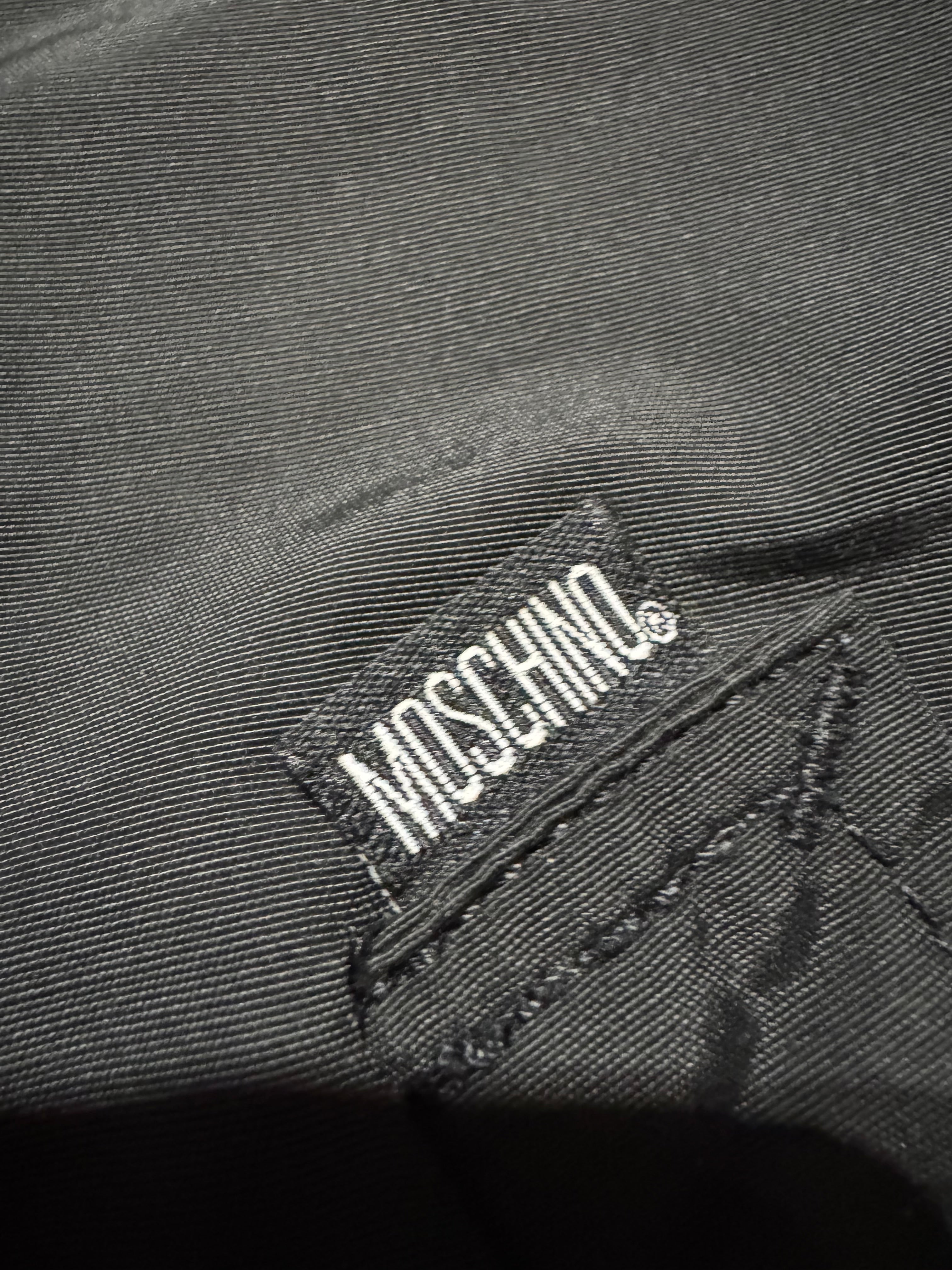 2000s Moschino Nylon Hybrid Black Cropped Jacket