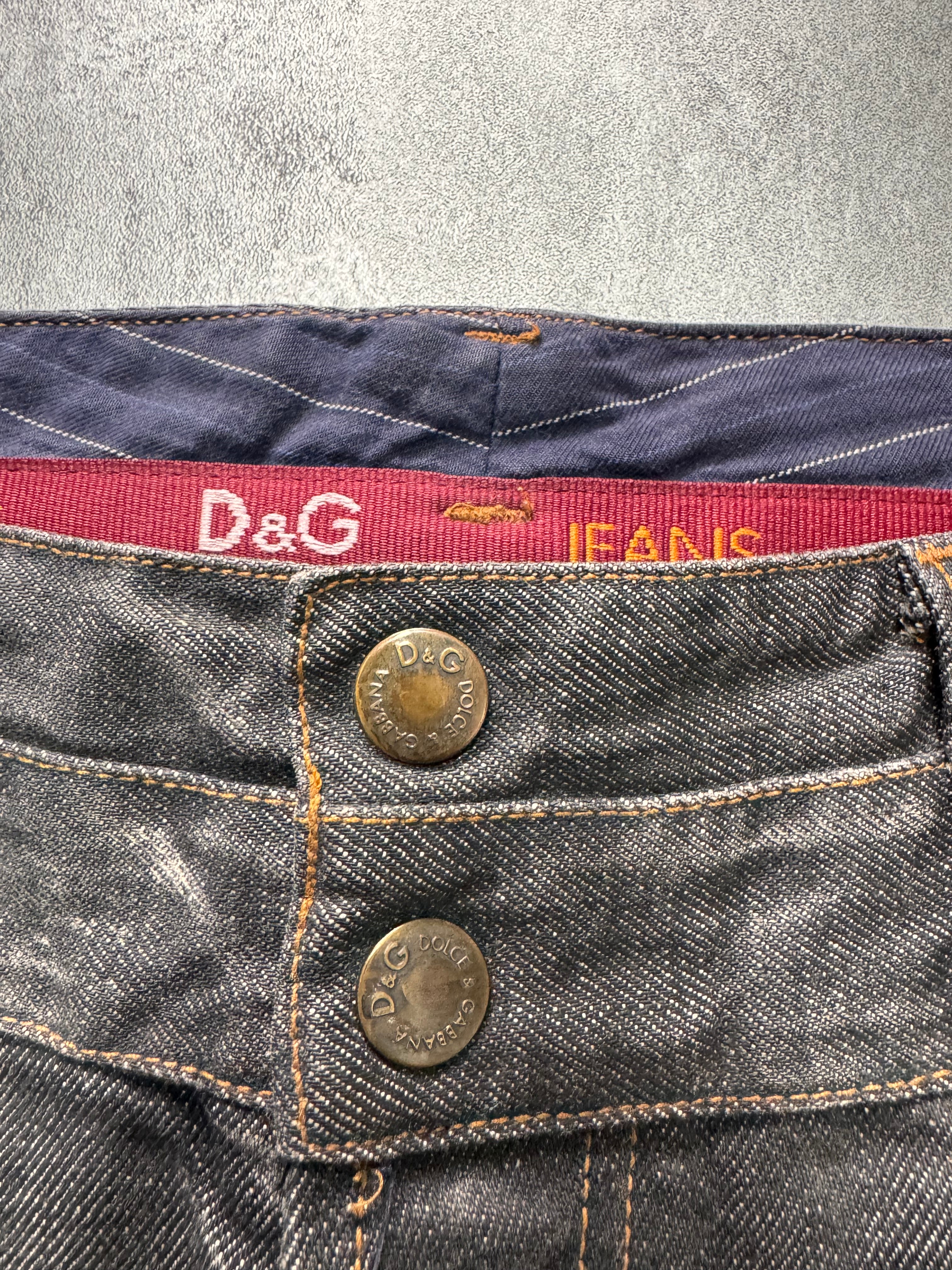 AW2003 Dolce & Gabbana Raw Grey Denim Jeans