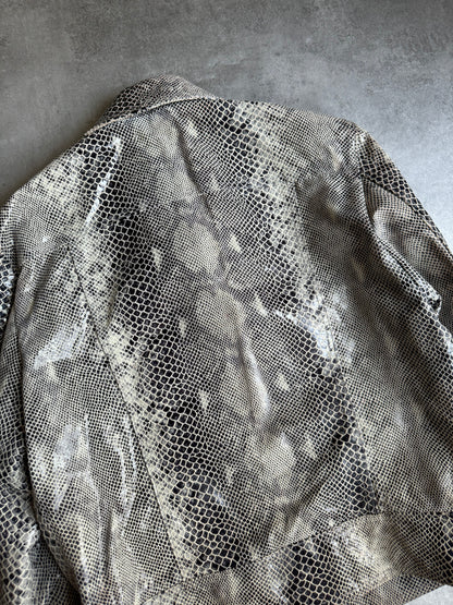 2000s Cavalli Varnished Python Skin Leather Jacket (M)