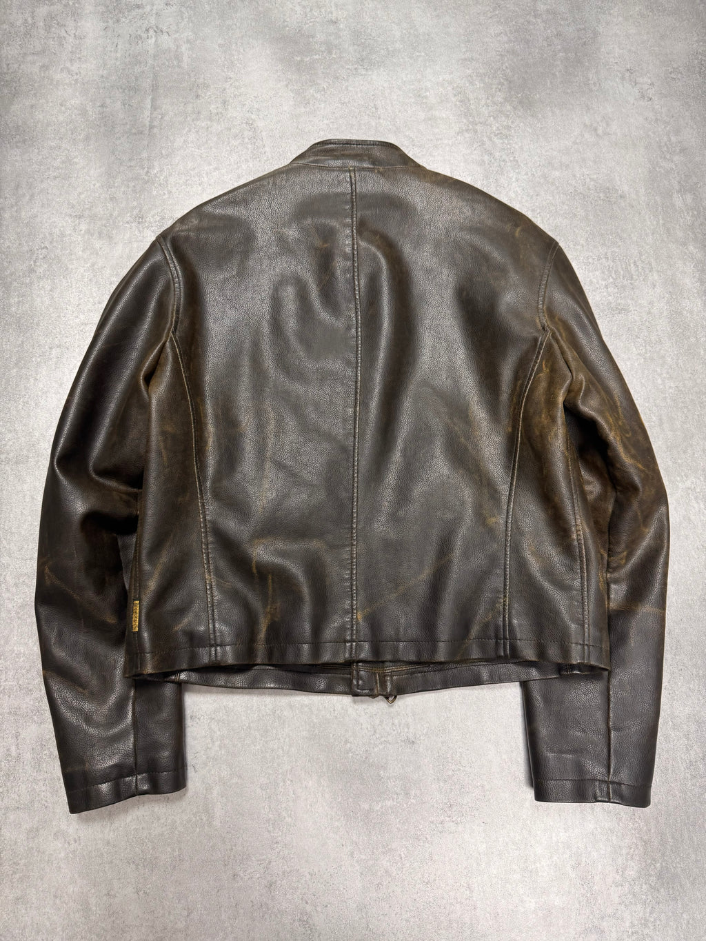 2000s Armani Biker Relief Leather Jacket