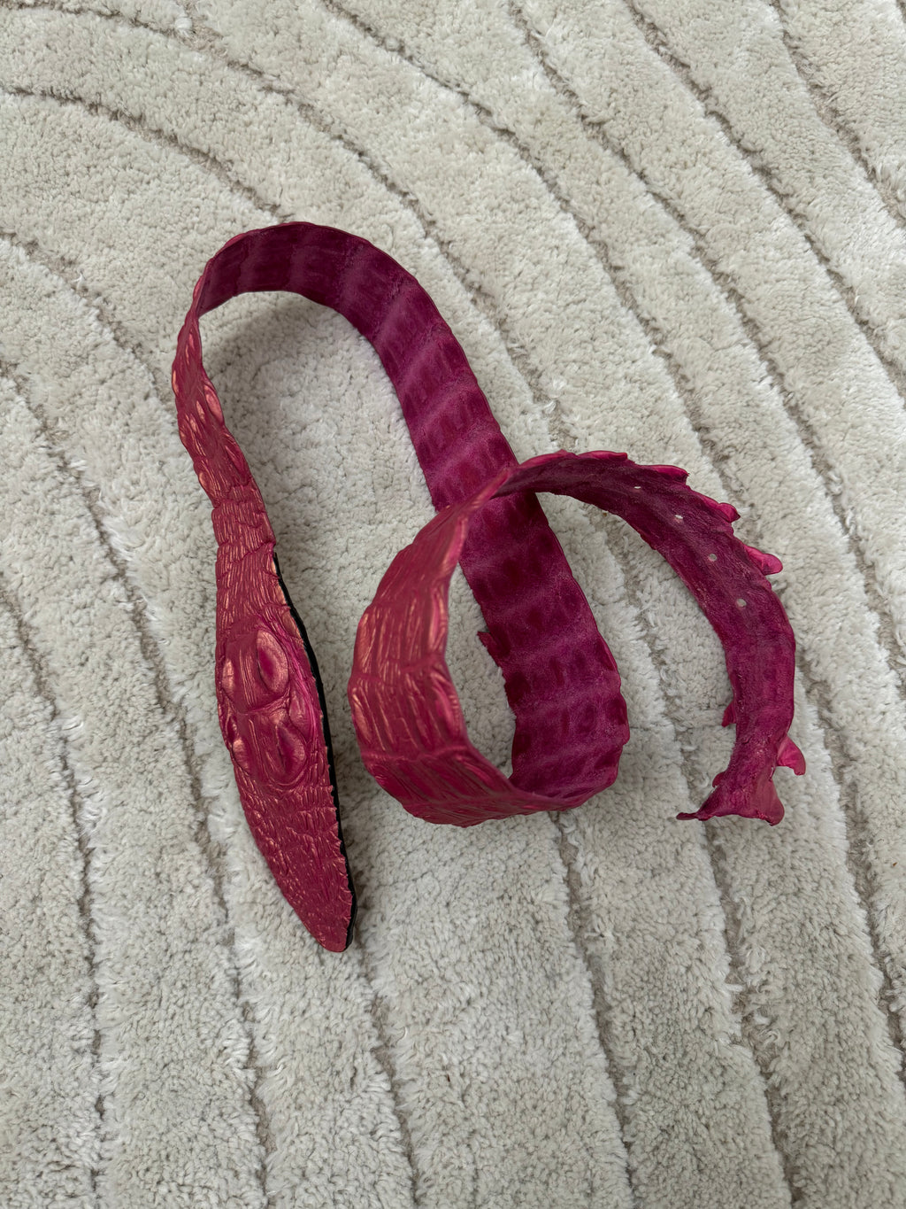 SS2005 Roberto Cavalli 亮粉色鳄鱼皮腰带