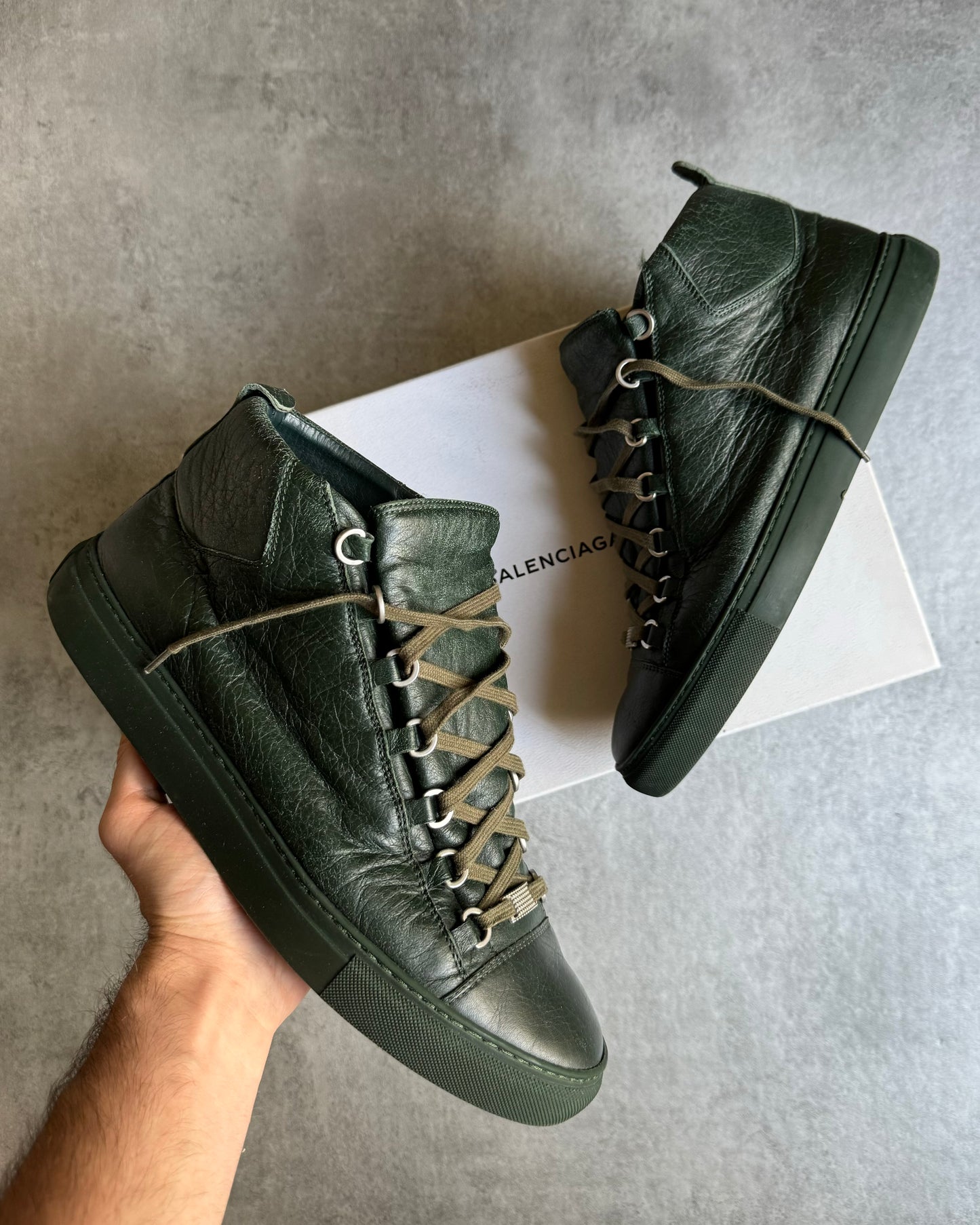 Green balenciaga arena sneakers online