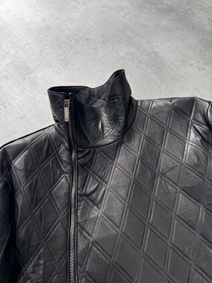 FW2013 Emporio Armani Asymmetrical Losange Leather Jacket (M/L)