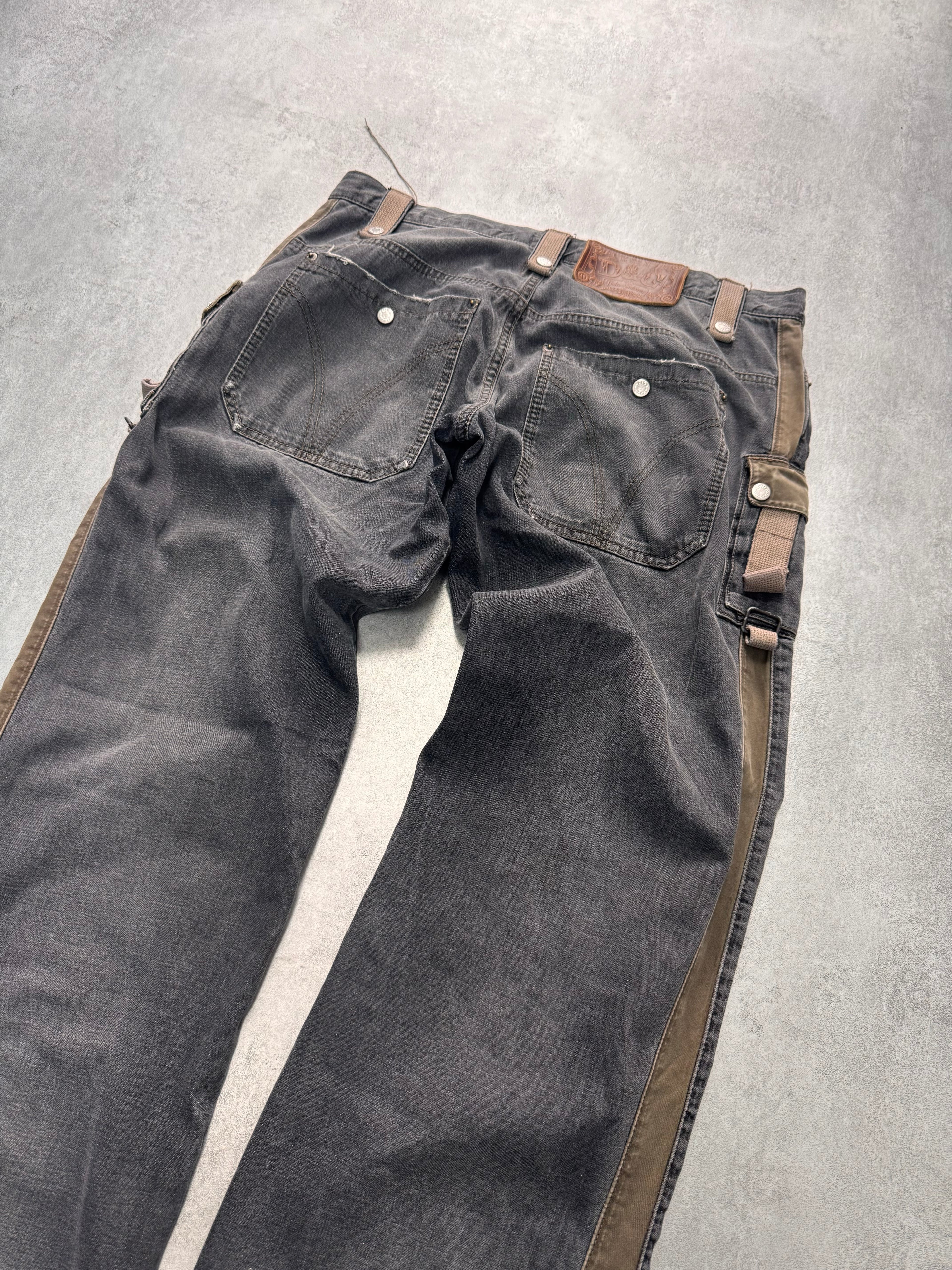 AW2004 Dolce & Gabbana Military Harness Cargo Grey Denim Jeans