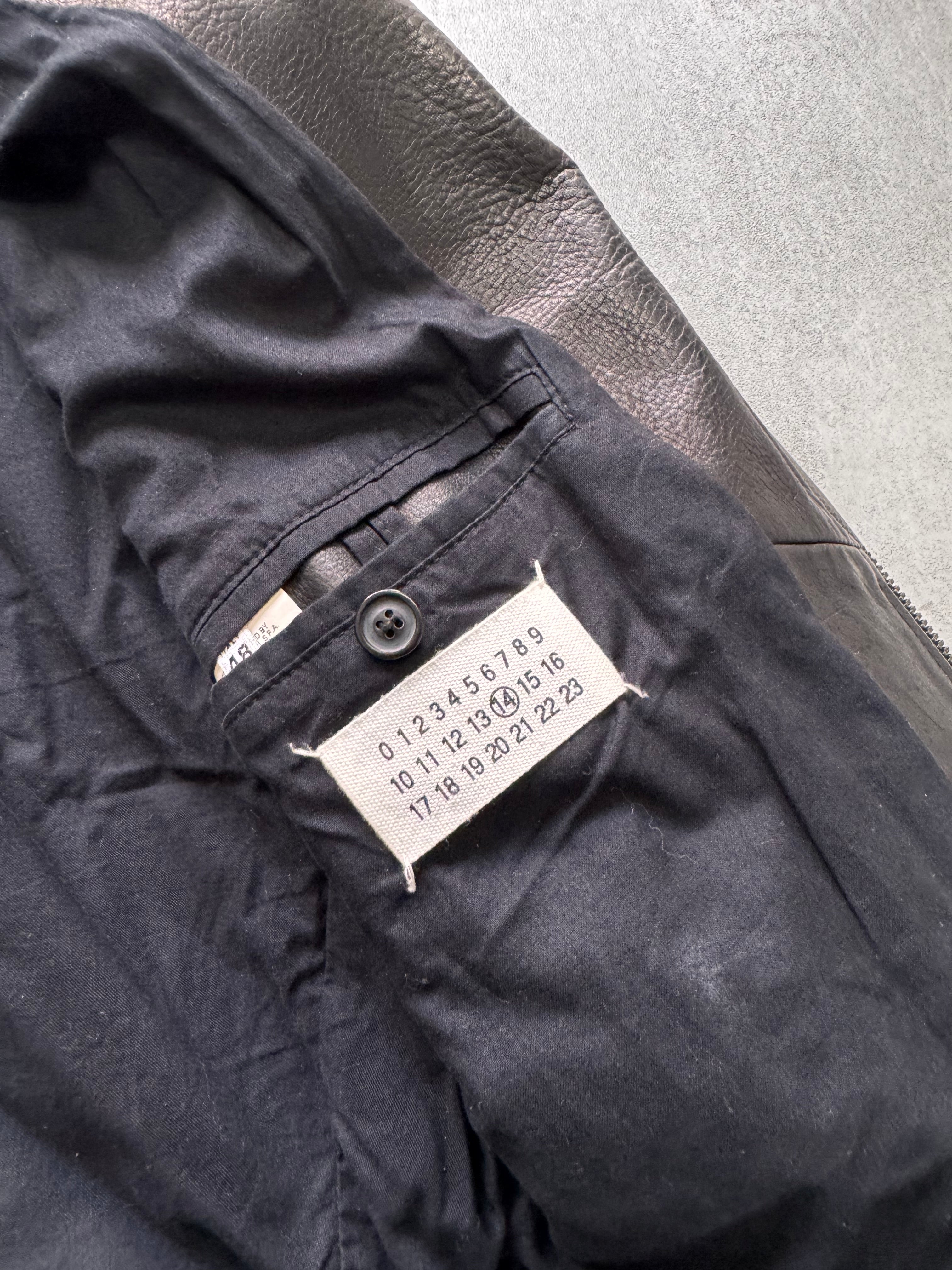 SS2010 Maison Margiela 5-Zip Black Leather Jacket