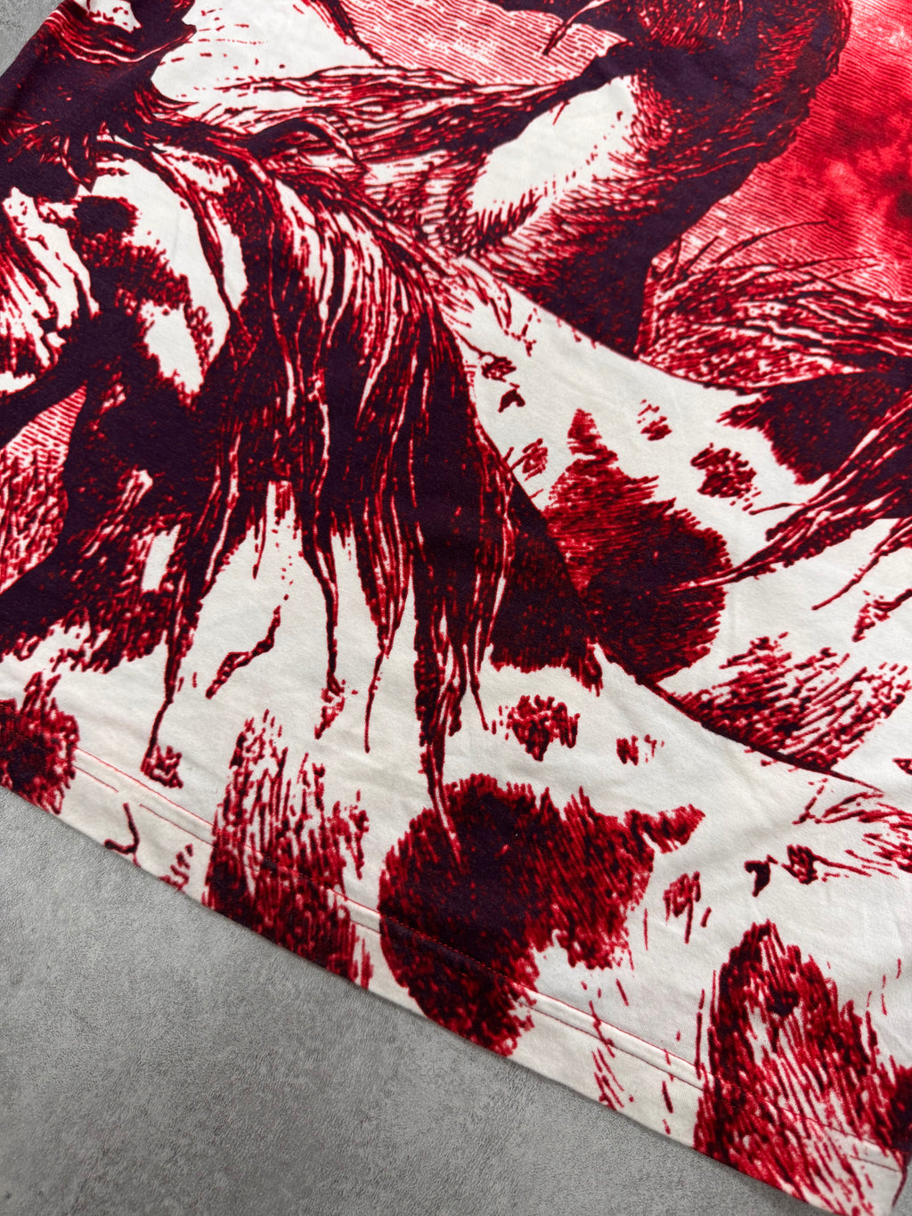 2000s Cavalli Horse Apocalypse Red Tee