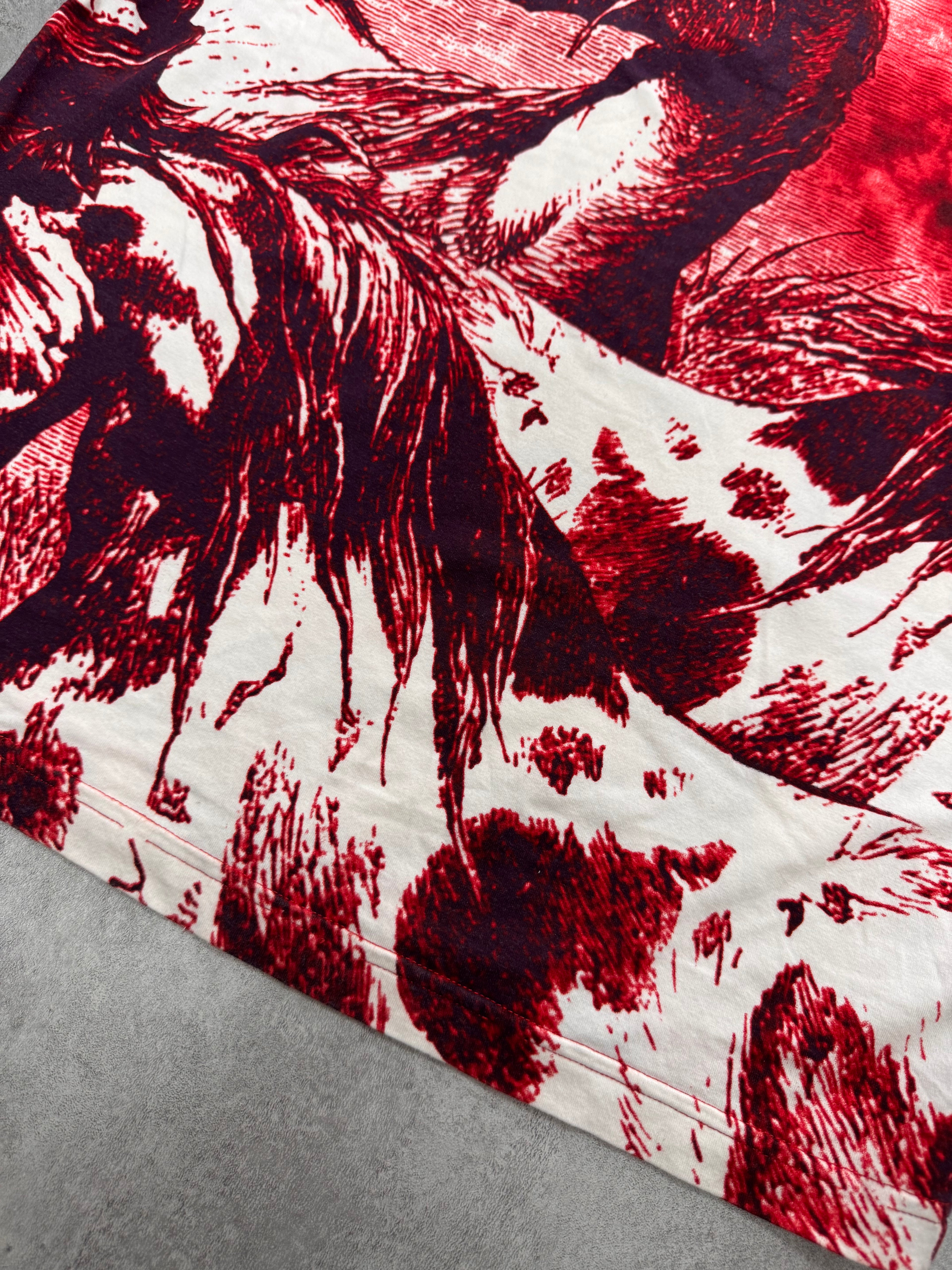 2000s Cavalli Horse Apocalypse Red Tee