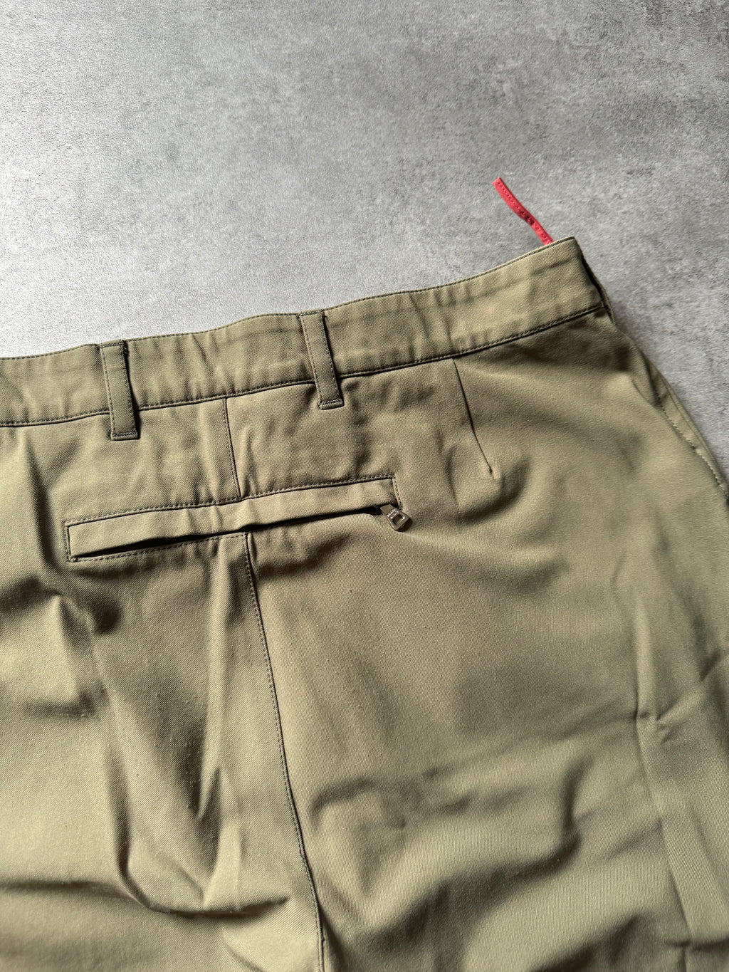 SS2003 Prada Linea Rossa Olive Nylon Cozy Pants (S) - 5