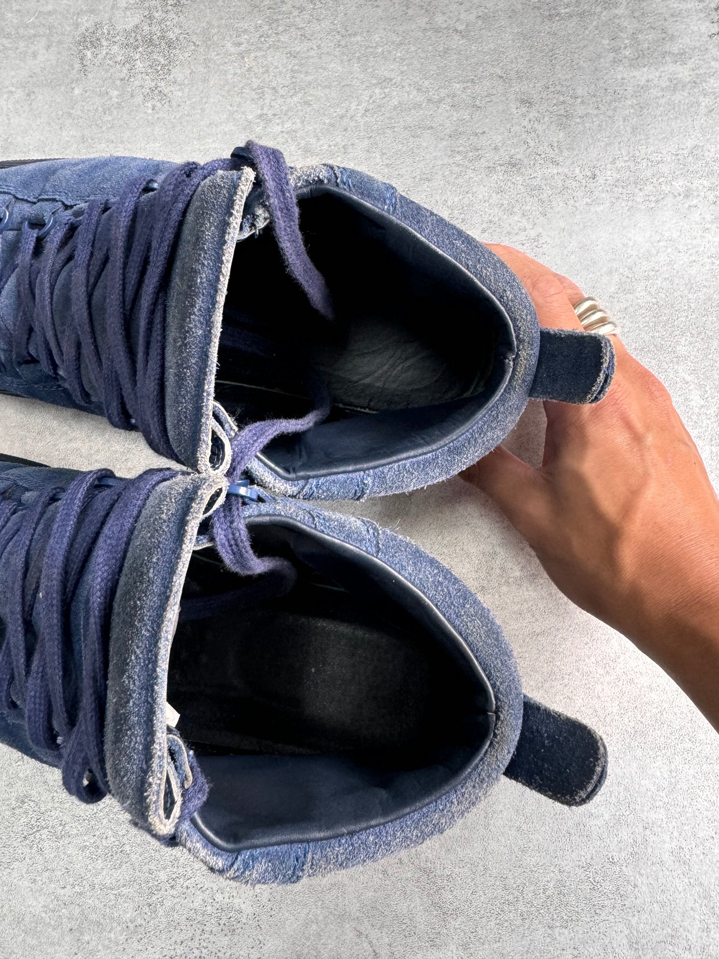 Balenciaga Arena High Blue Suede Leather Sneakers (41eu/us8)