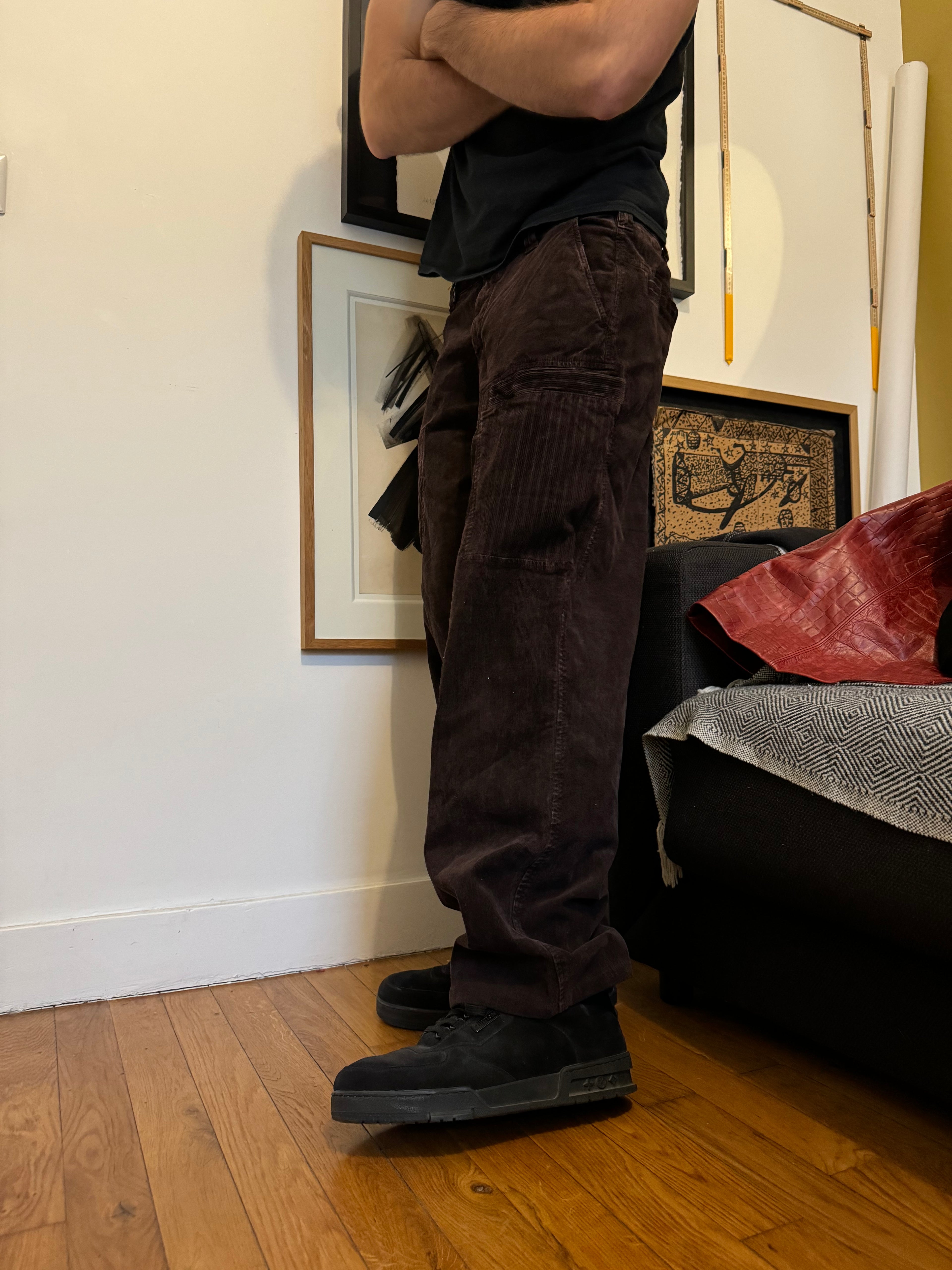 AW2018 Armani Brown Cargo Elevation Cozy Relaxed Pants