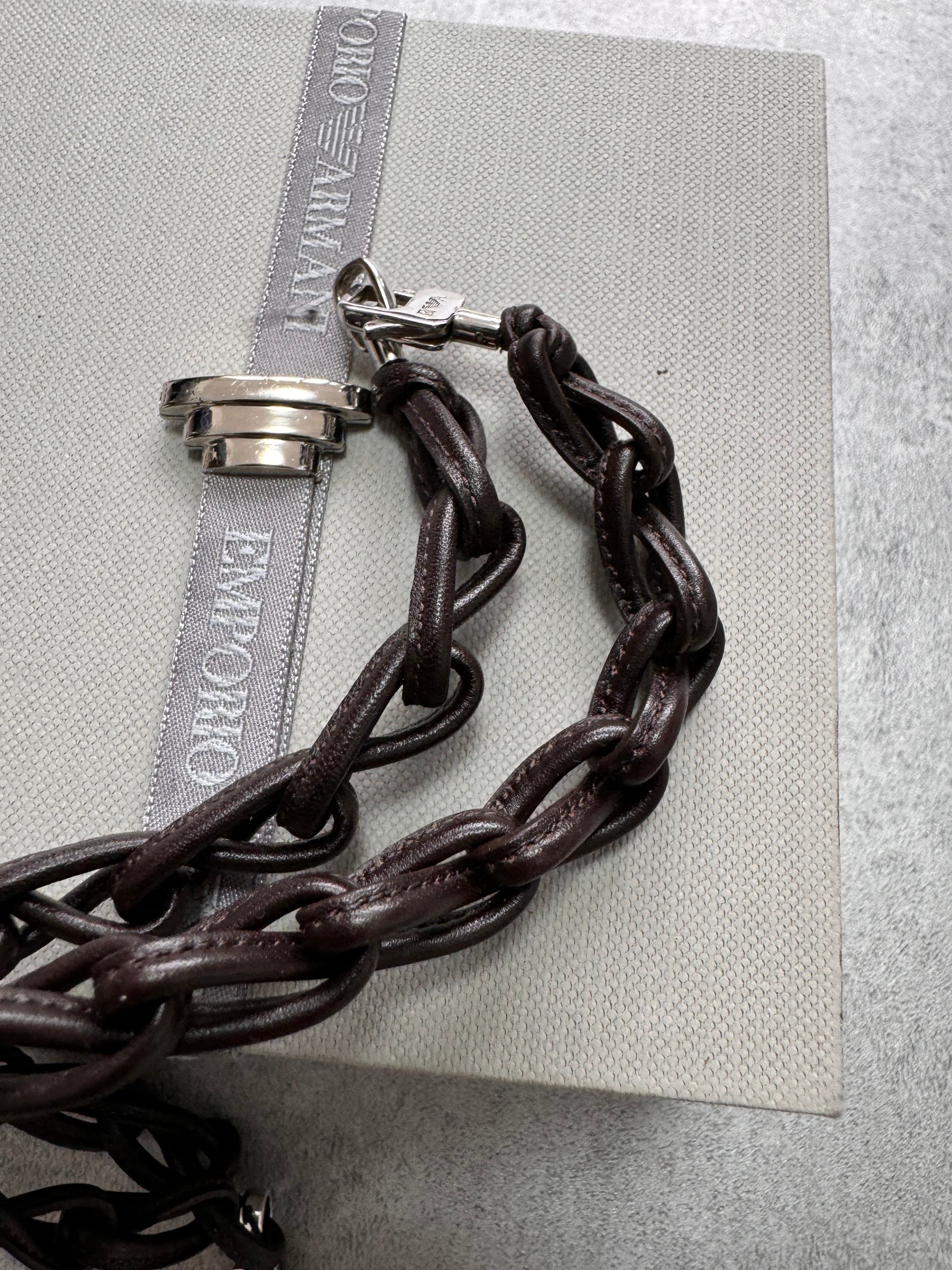 Emporio Armani Leather Cross Necklace