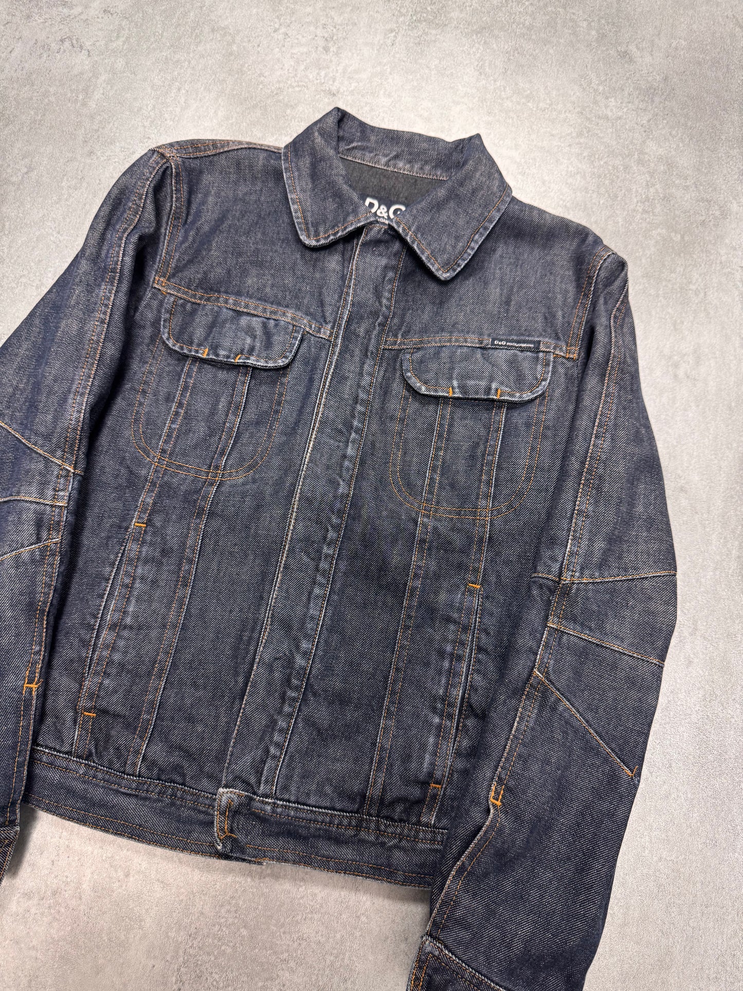 2000s Dolce & Gabbana Navy Blue Denim Jacket (XS)