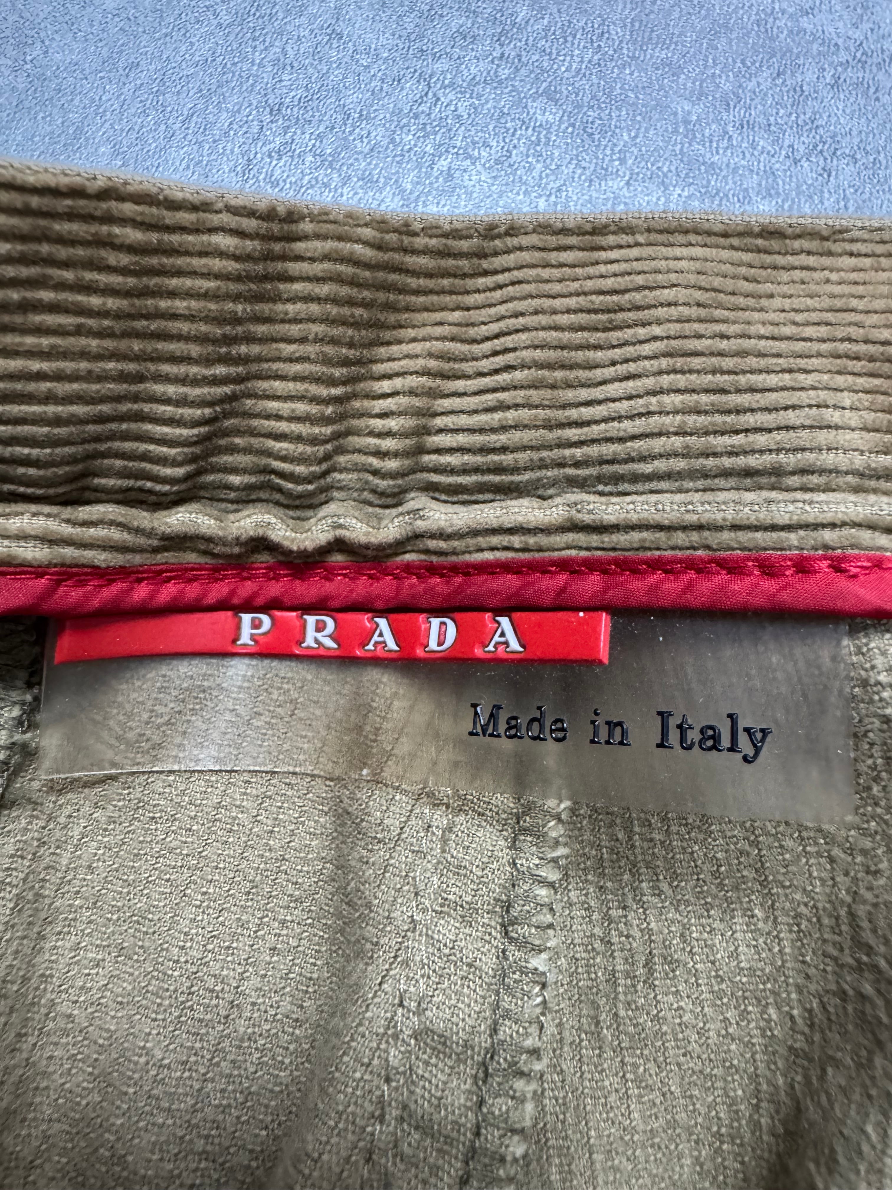 2000s Prada Luna Rossa Beige Corduroy Pants