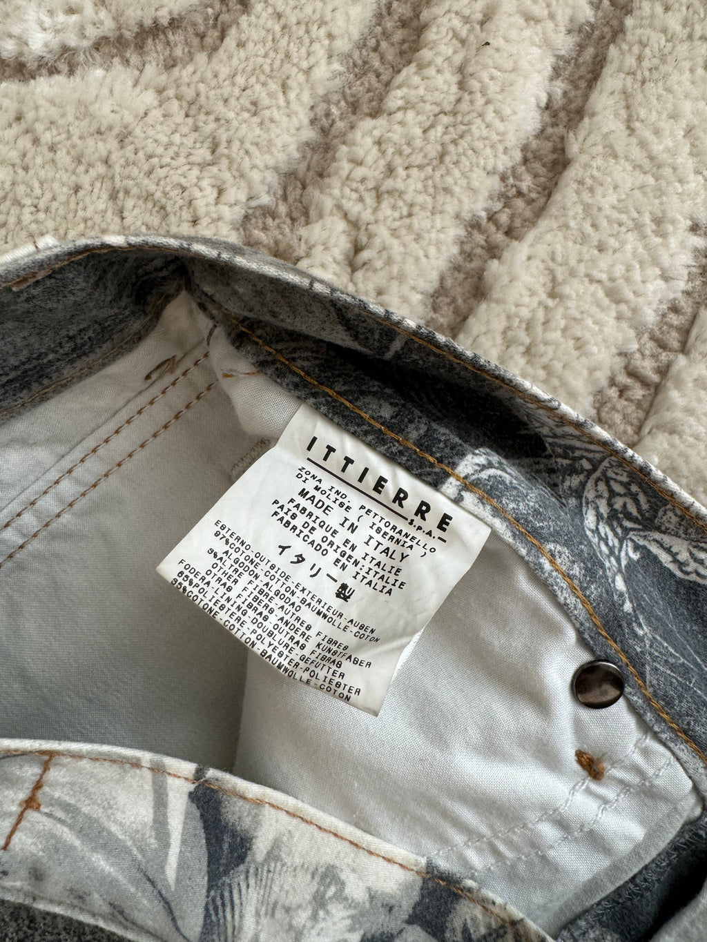 Just Cavalli Black & White Floral Printed Pants