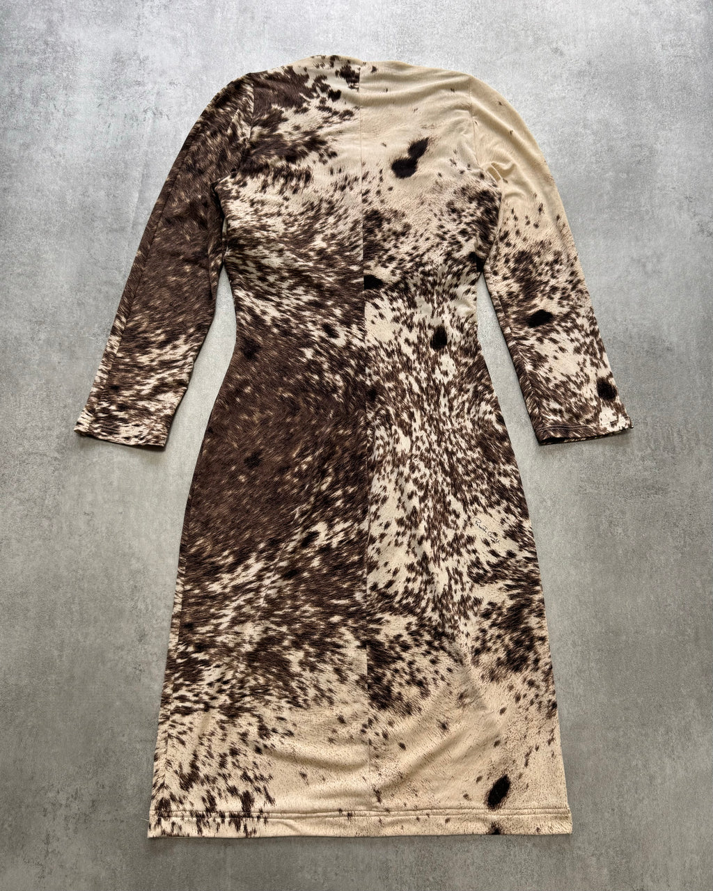 Roberto Cavalli Furry Cowprint Movement Dress
