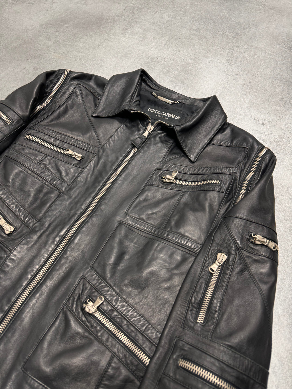 SS2002 ドルチェ＆ガッバーナ マルチジップ クロップド レザー
