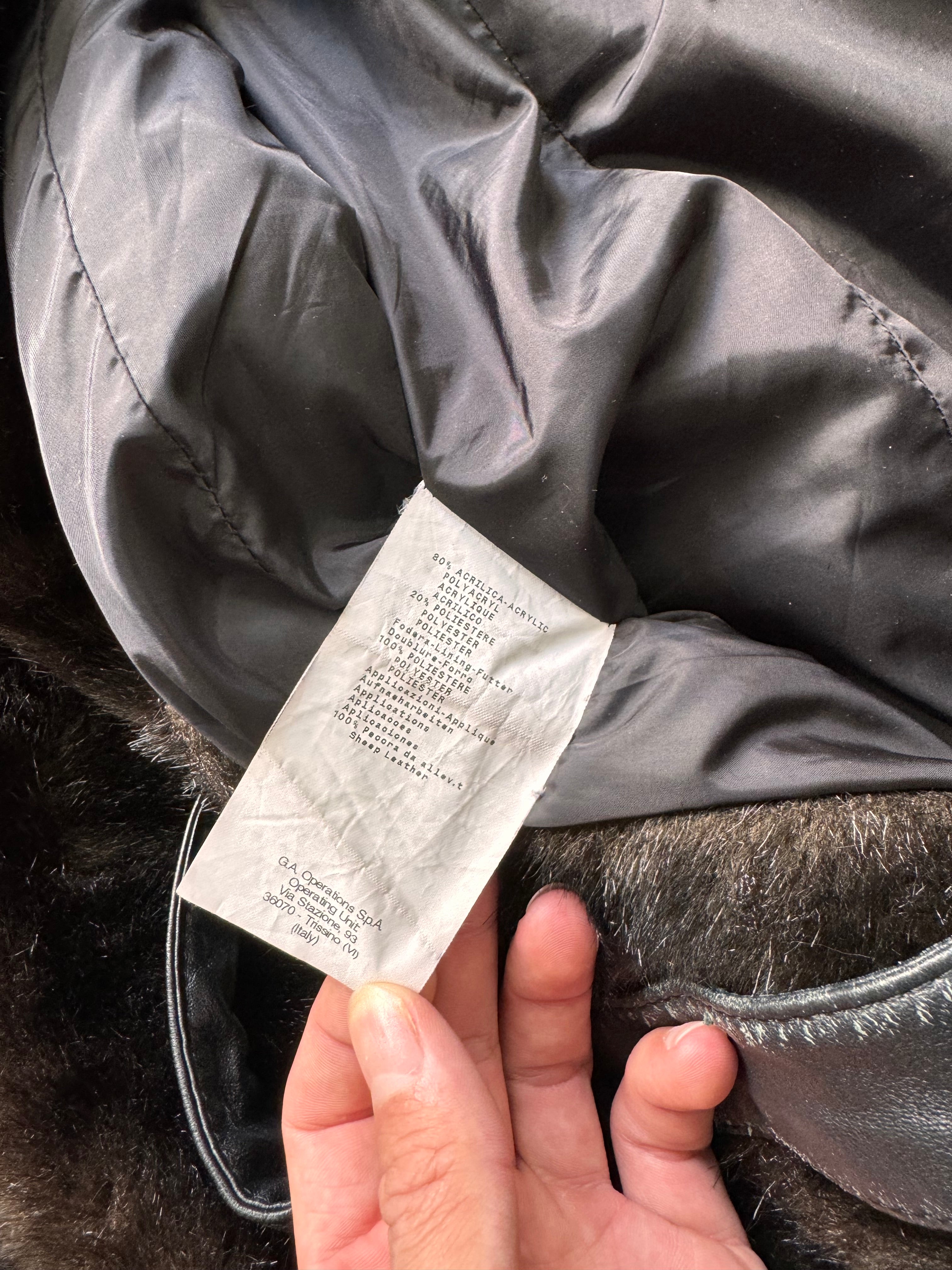 FW2011 Emporio Armani Faux-Fur Belted Long Coat