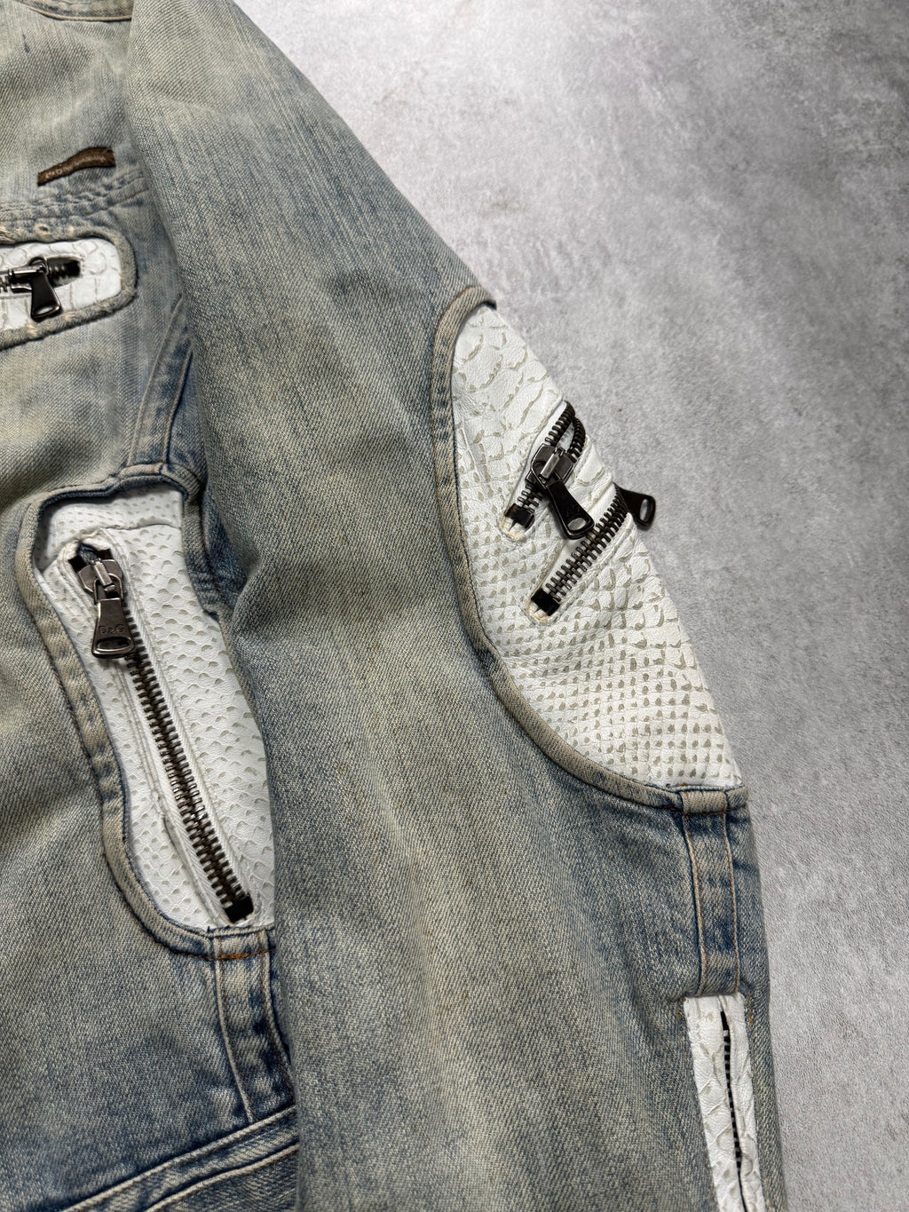 SS2005 Dolce & Gabbana Apocalyptic Biker Denim Jacket