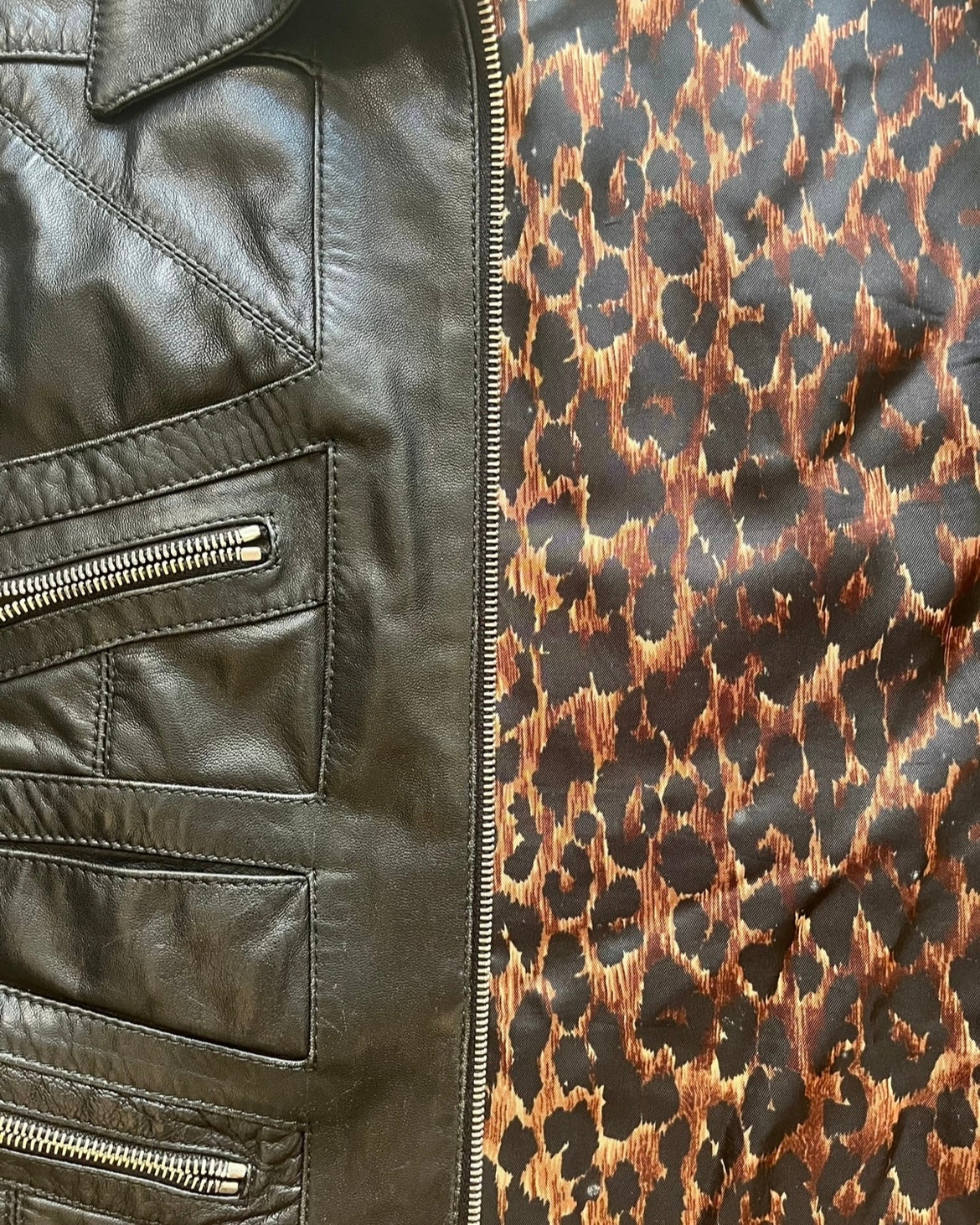 00年代 ドルチェ＆ガッバーナ マルチジップ レザージャケット 取り外し可能アーム付き (XS)