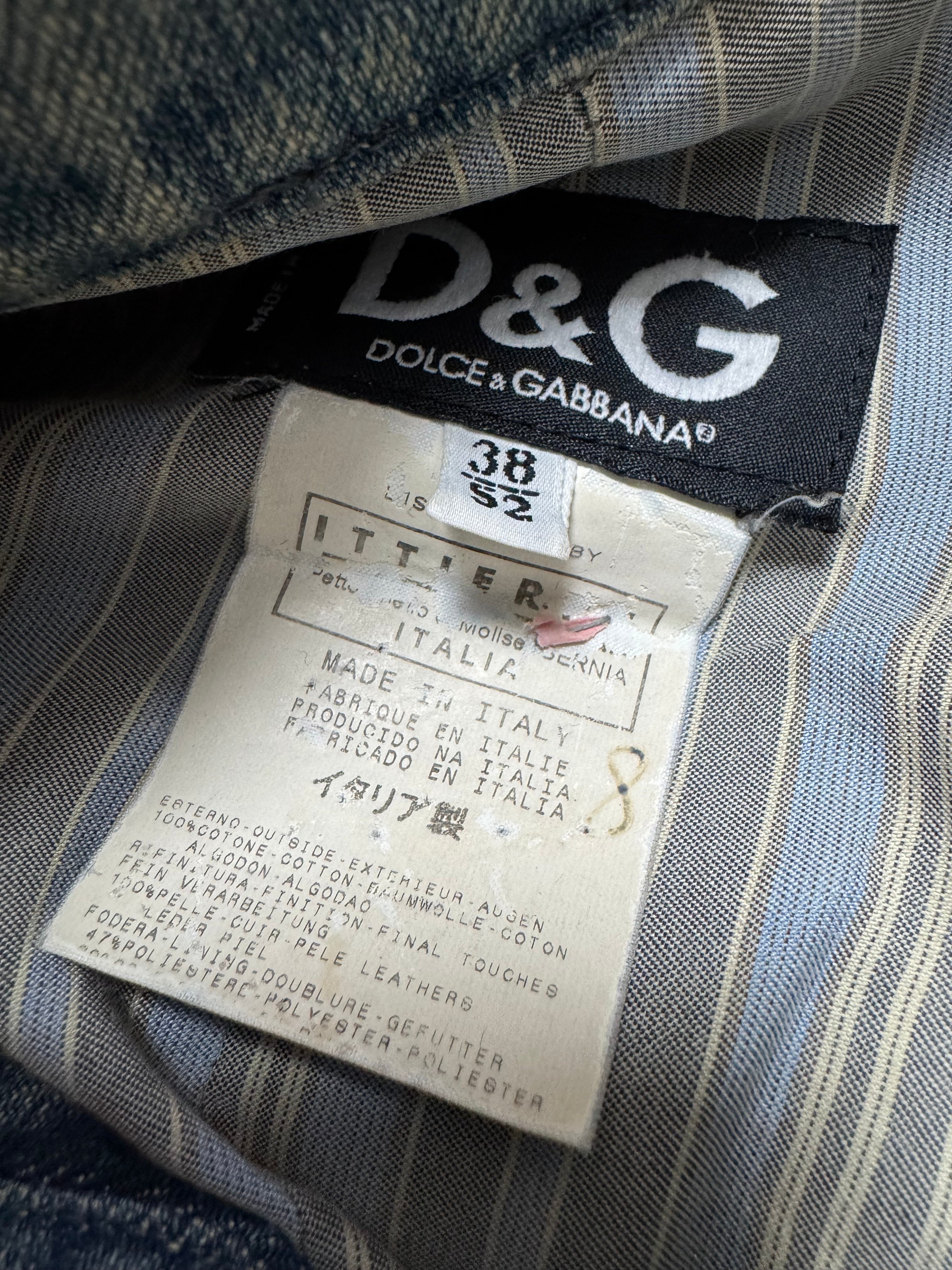 SS2005 Dolce & Gabbana Apocalyptic Biker Denim Jacket