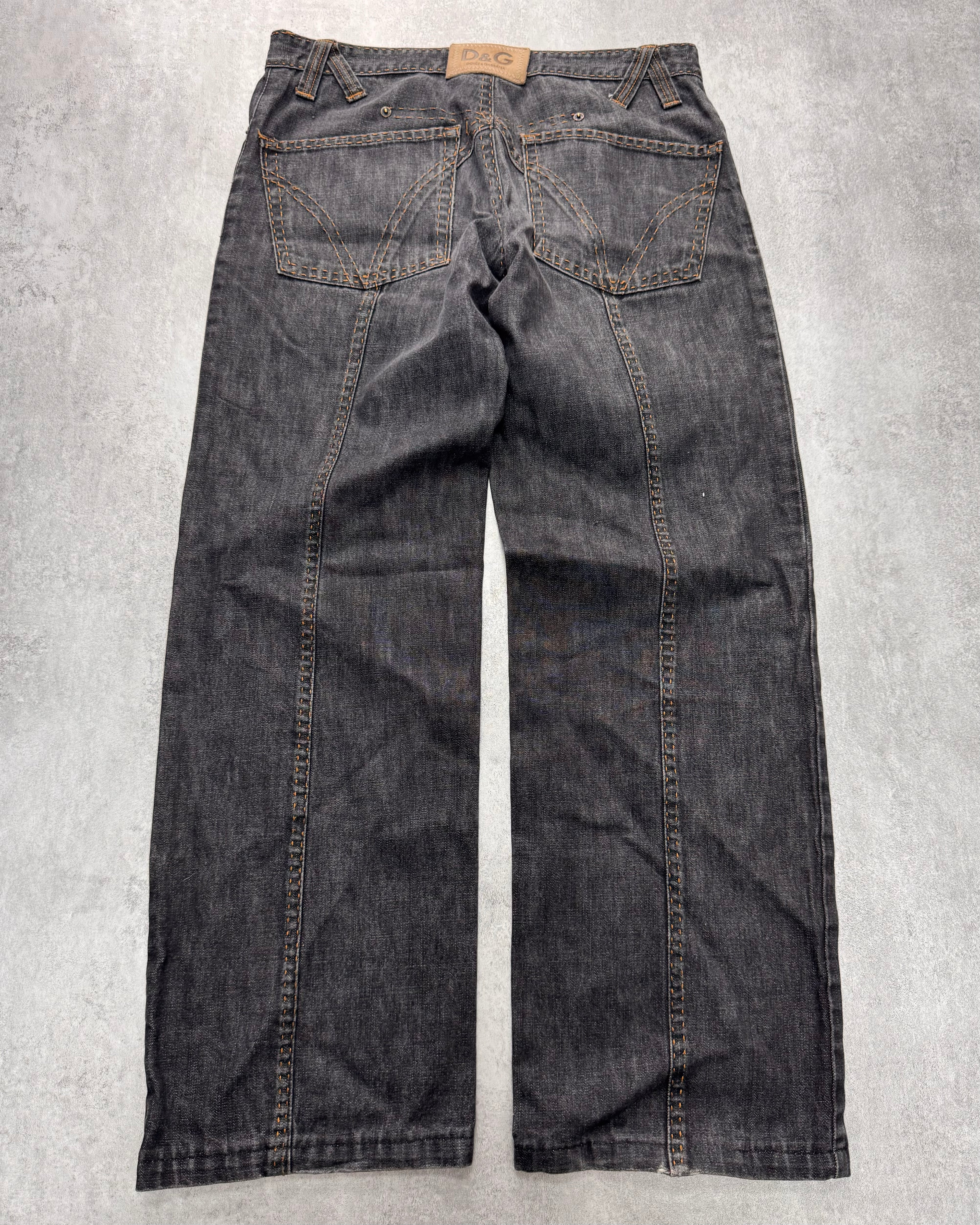 2000s Dolce & Gabbana Grey Raw Denim Jeans