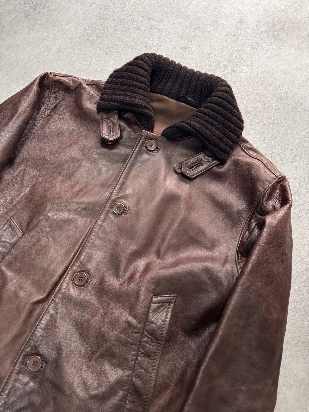 Daniele Alessandrini Aviator Brown Leather Bomber Jacket