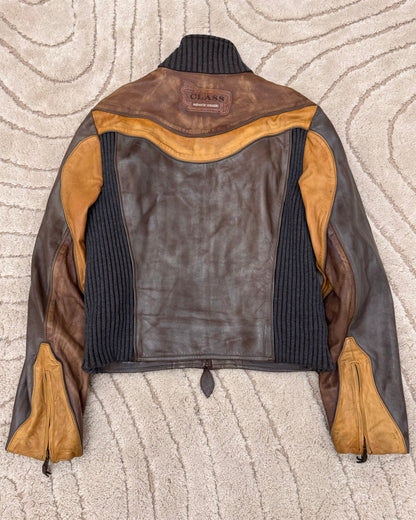 00s Cavalli Class Parrot Patchwork Leather Jacket (M/L)