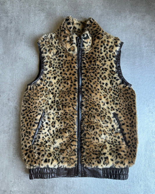 2000s Balmain Sleeveless Leopard Fur Vest (S) - 1