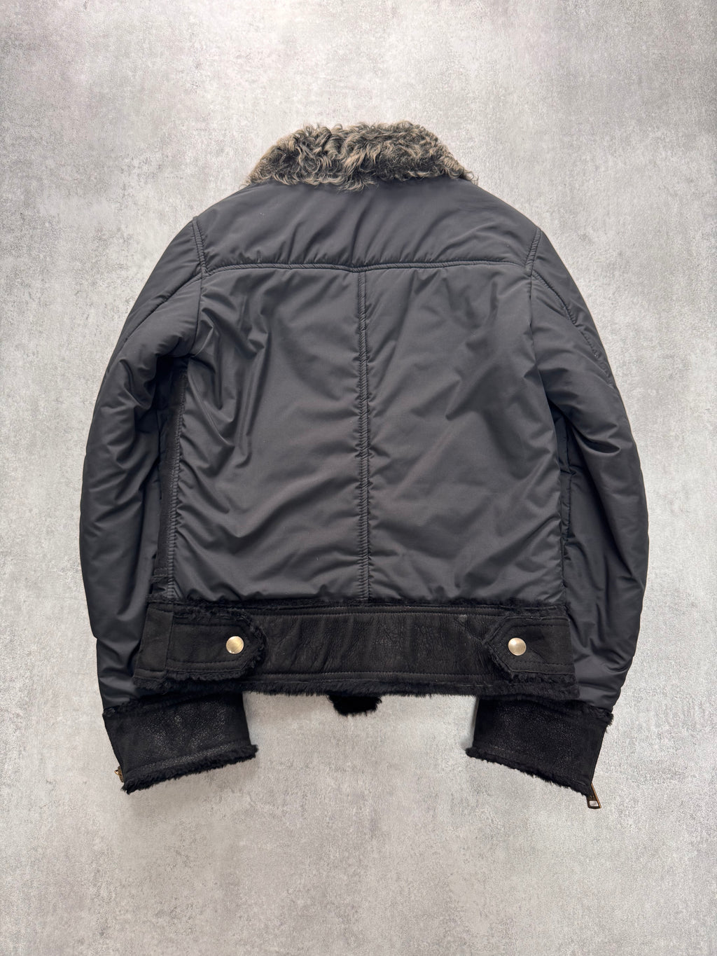 2000s Dolce & Gabbana Shearling Hybrid Bomber Jacket