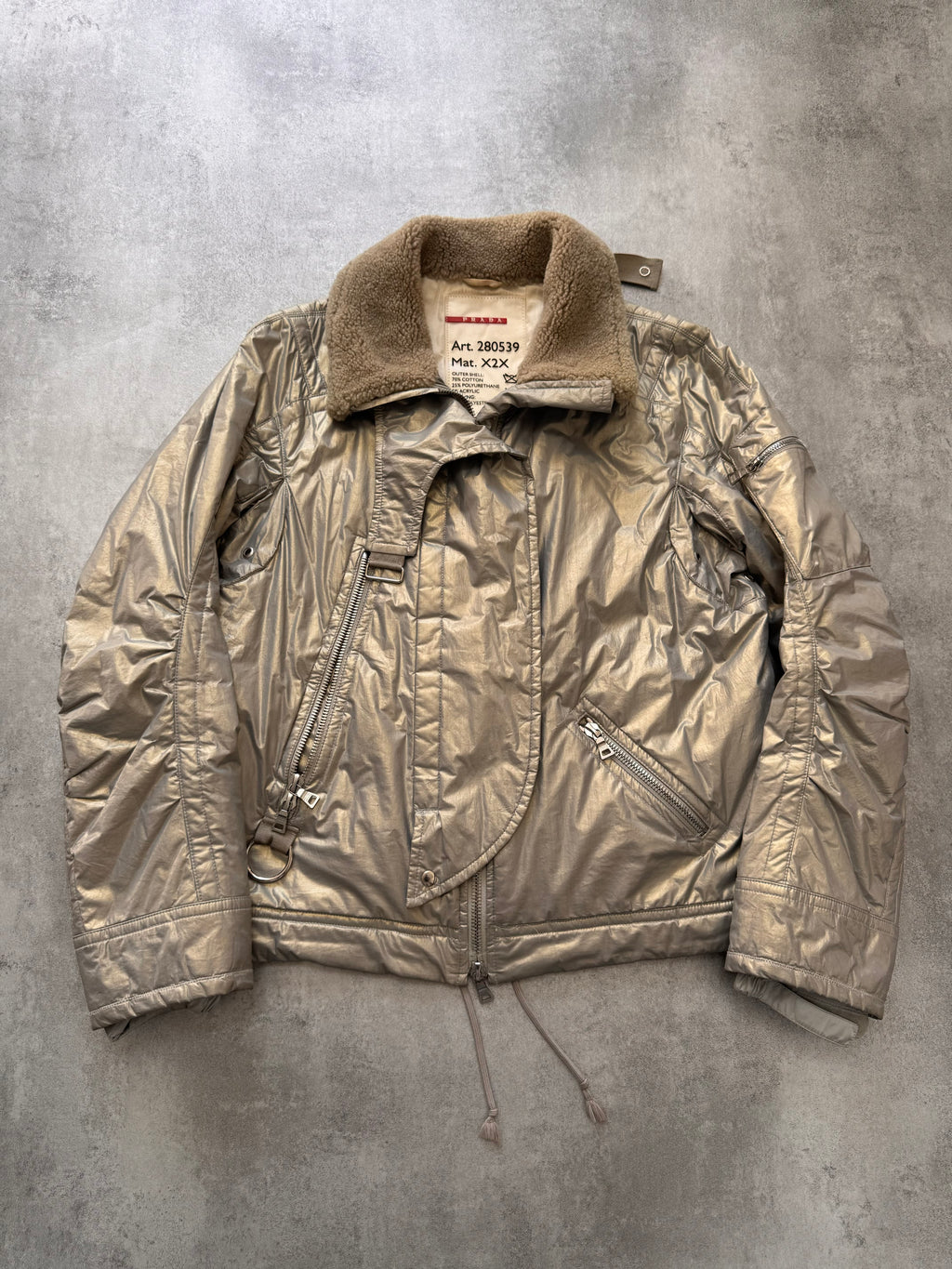 2000s Prada Ultimate Utility Ski Silver Jacket