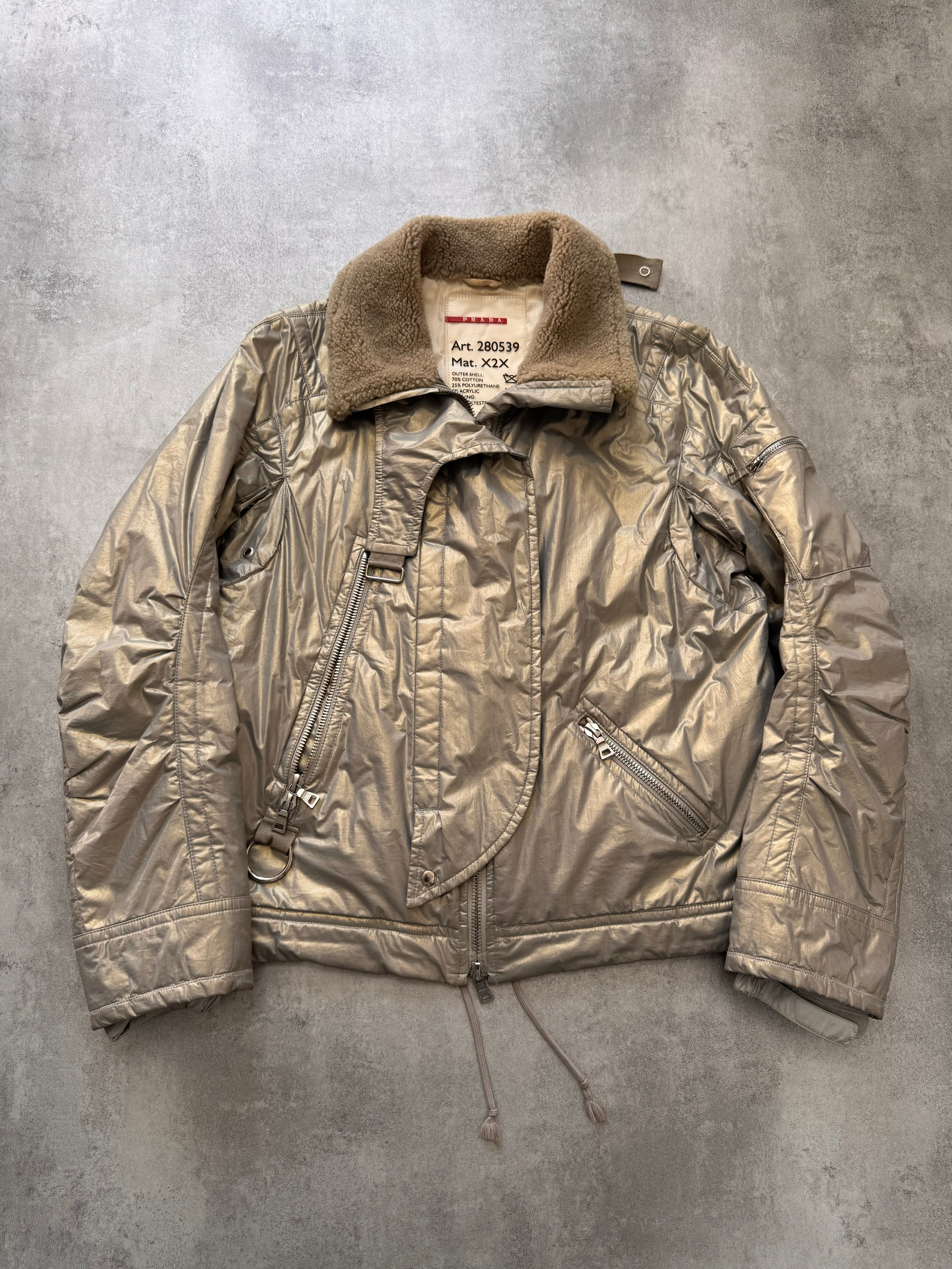 2000s Prada Ultimate Utility Ski Silver Jacket