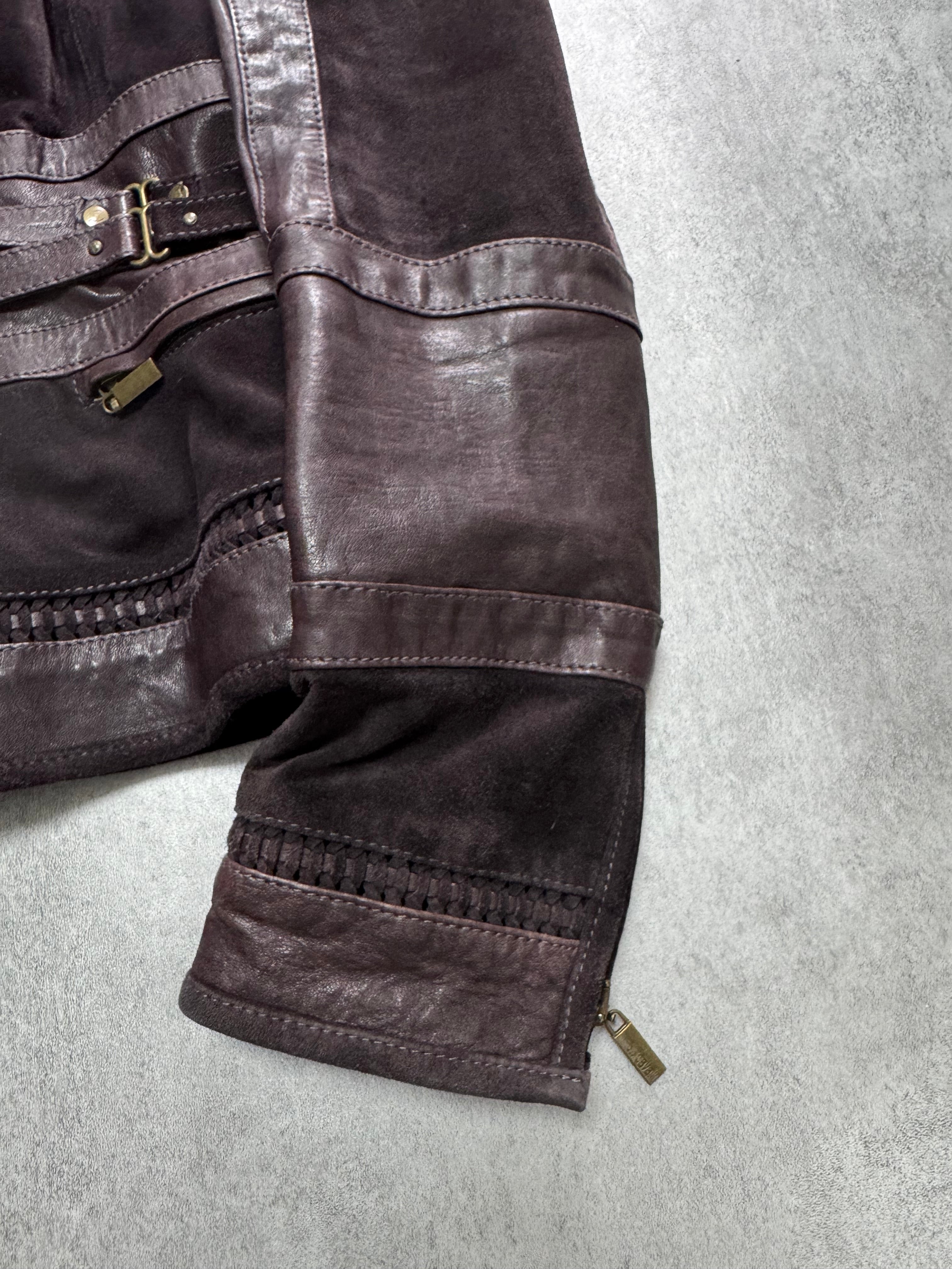 AW2008 AW2008 Cavalli Soldier Purple Metallic Leather Hybride Jacket