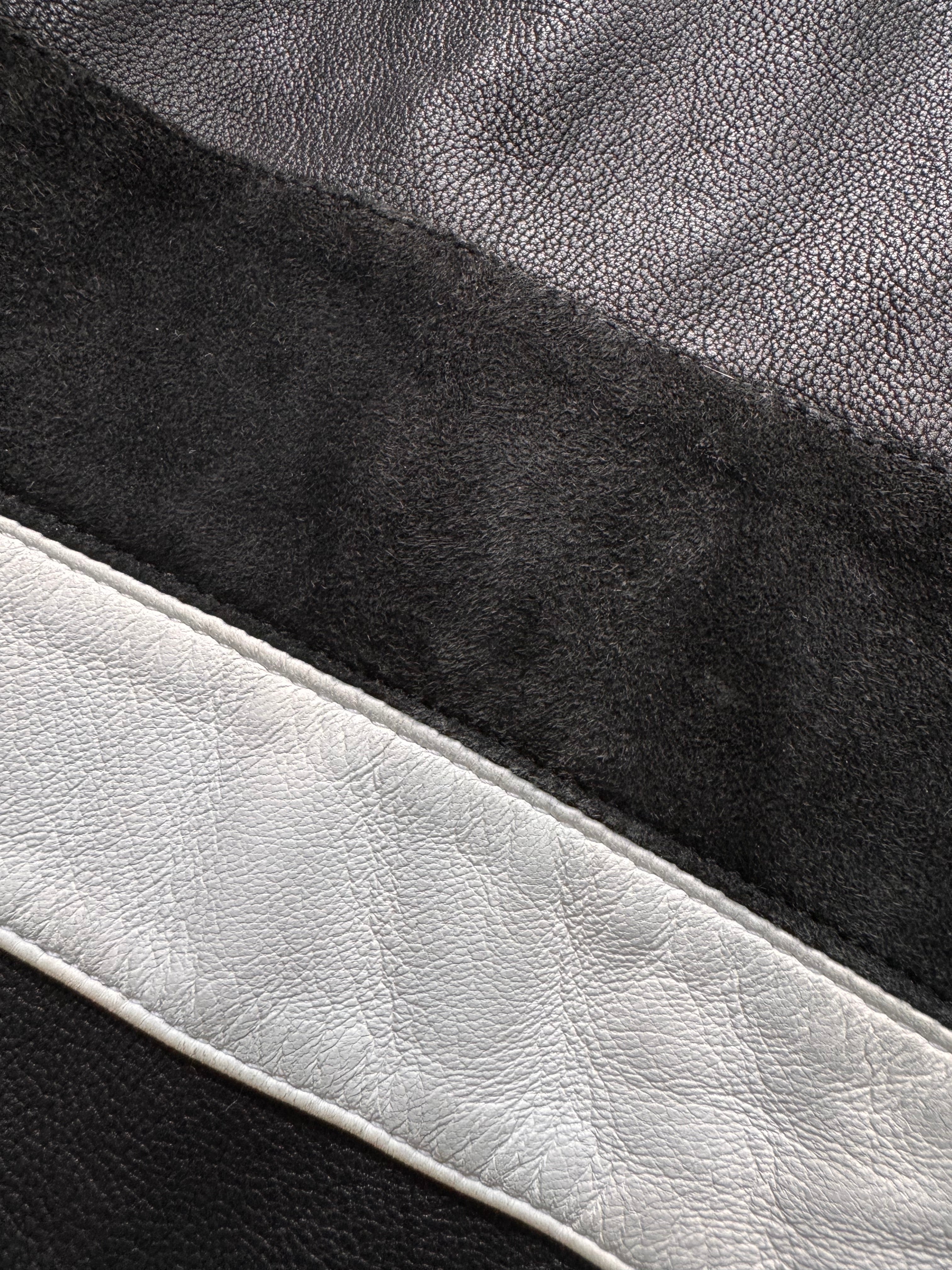 FW2005 Dolce & Gabbana Racer Hybrid Denim Leather Jacket