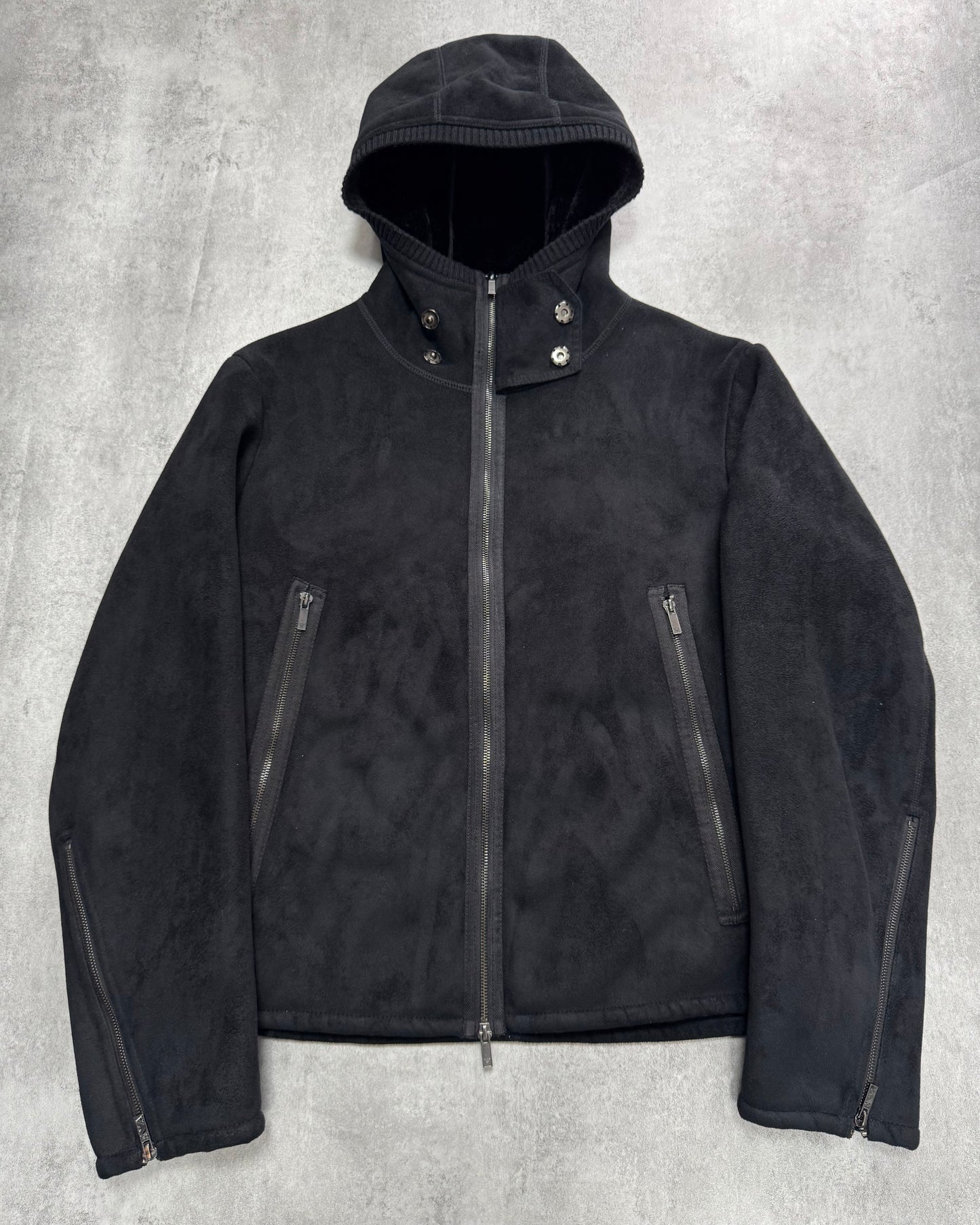 AW2008 Emporio Armani Hooded Soft Black Jacket (L)