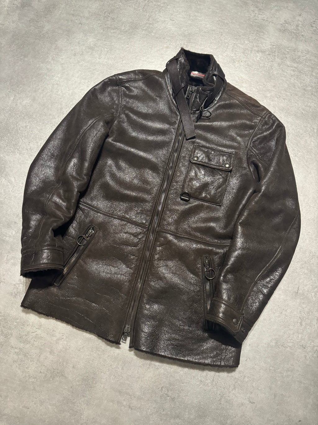 2000s Prada Imperialist Fur Brown Leather Jacket (M) - 10