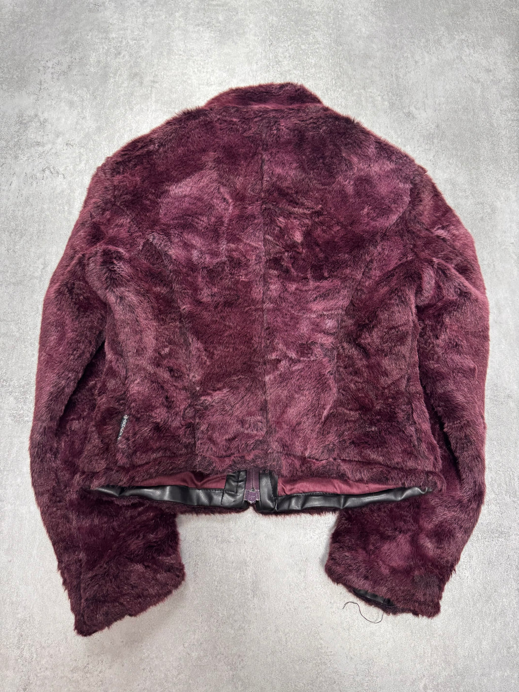 1990s Armani Purple Burgundy Faux Fur Jacket