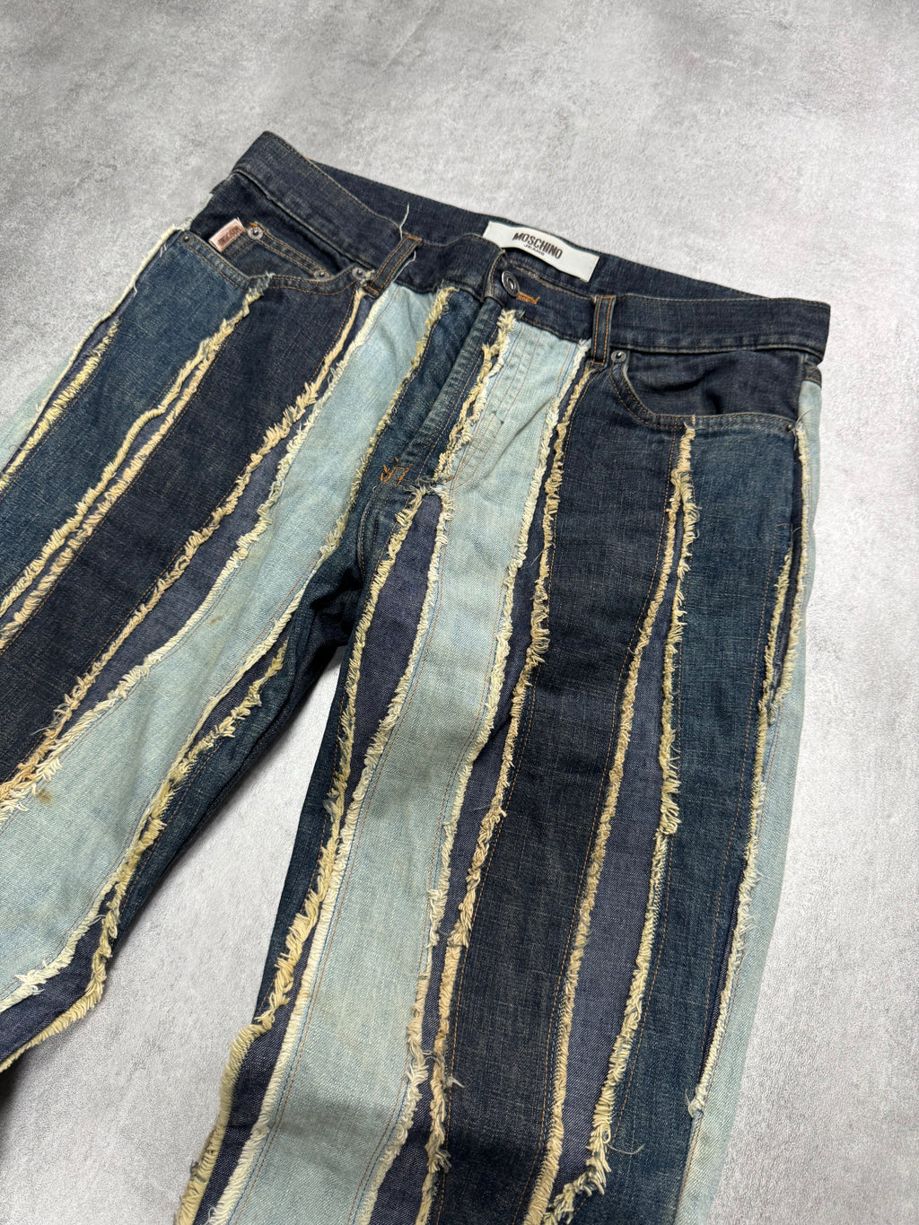 2000s Moschino Layered Faded Denim Jacket & Jeans Set