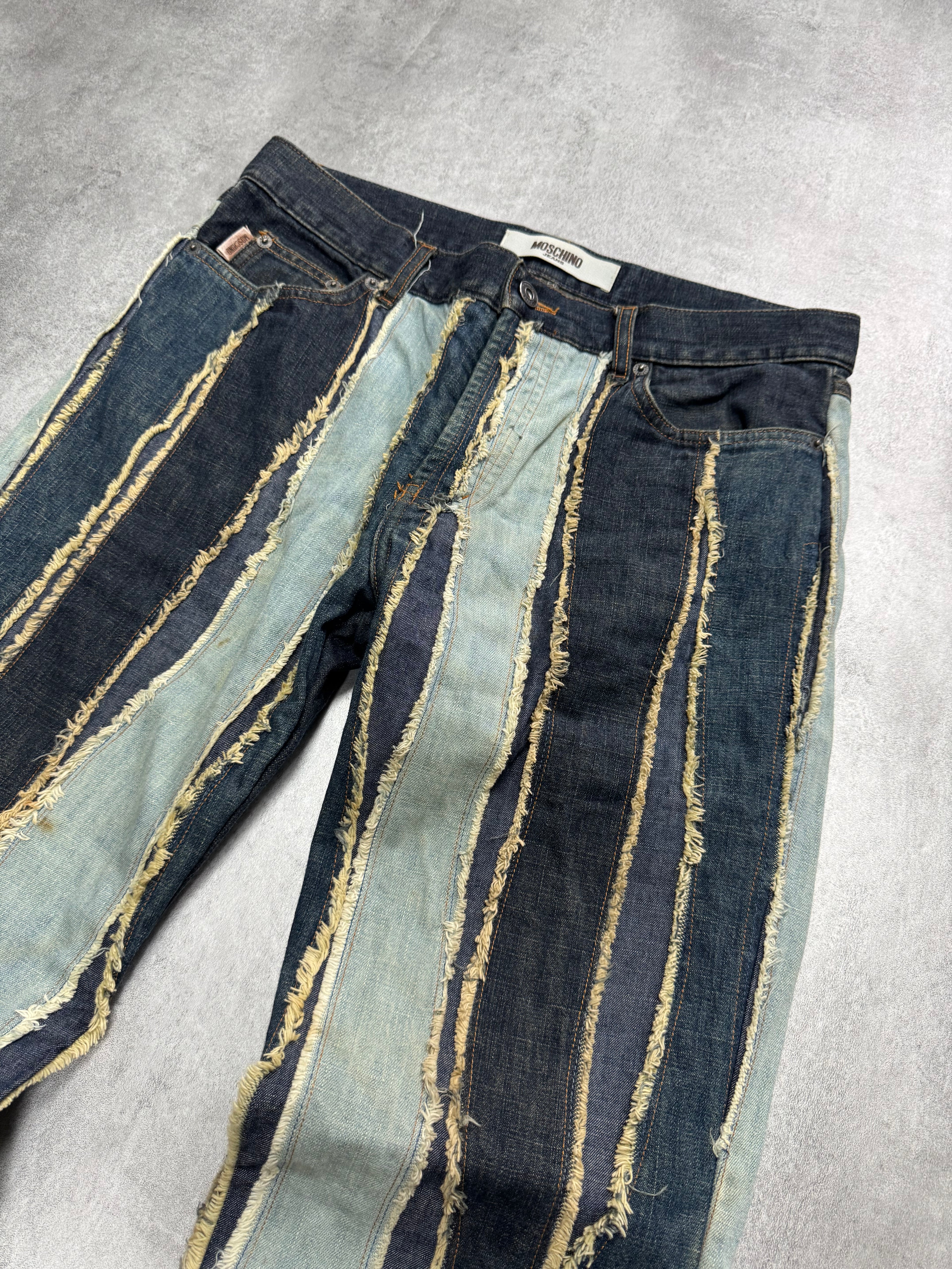 2000s Moschino Layered Faded Denim Jacket & Jeans Set