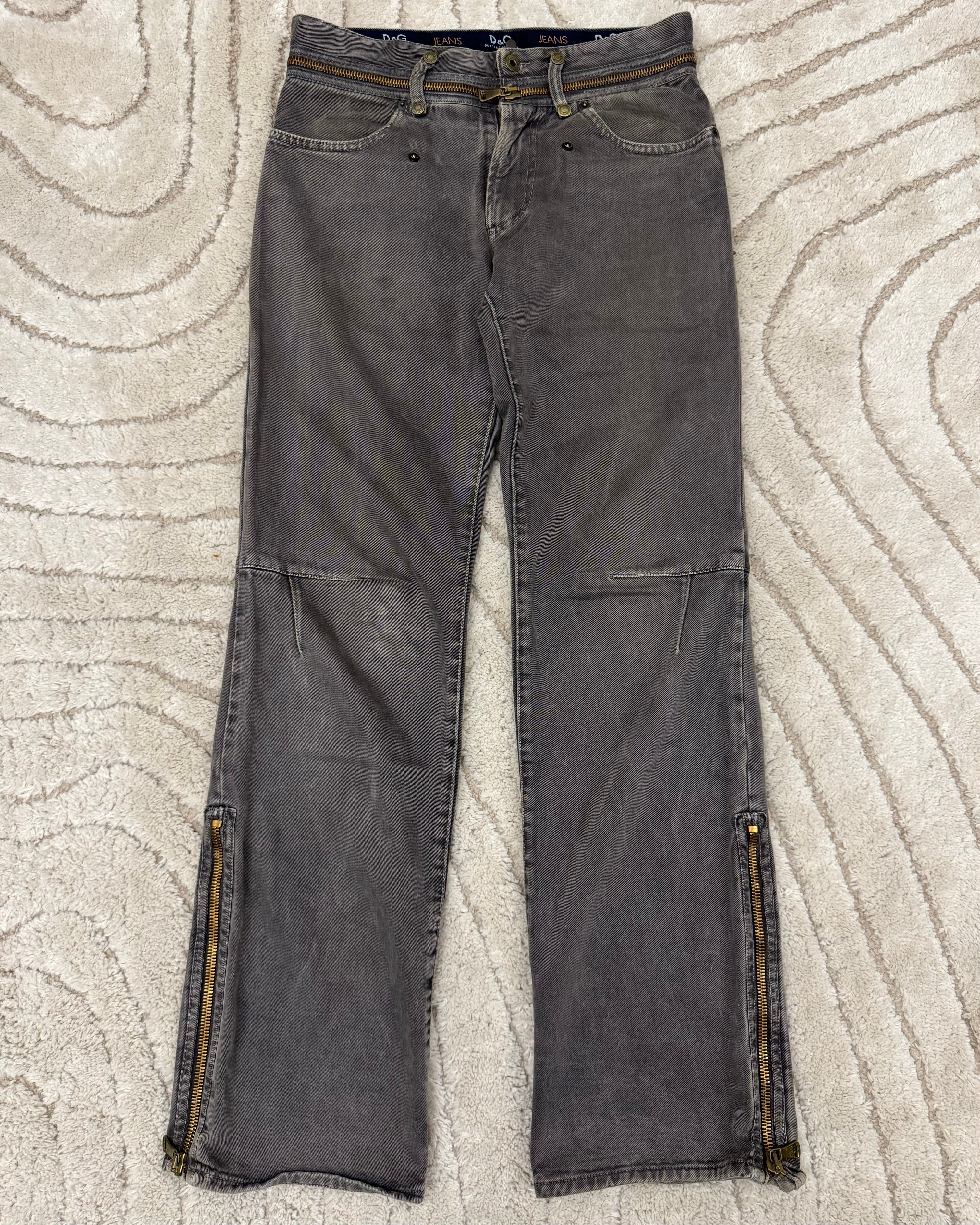 AW2003 Dolce & Gabbana Bootcut Zipper Denim Pants