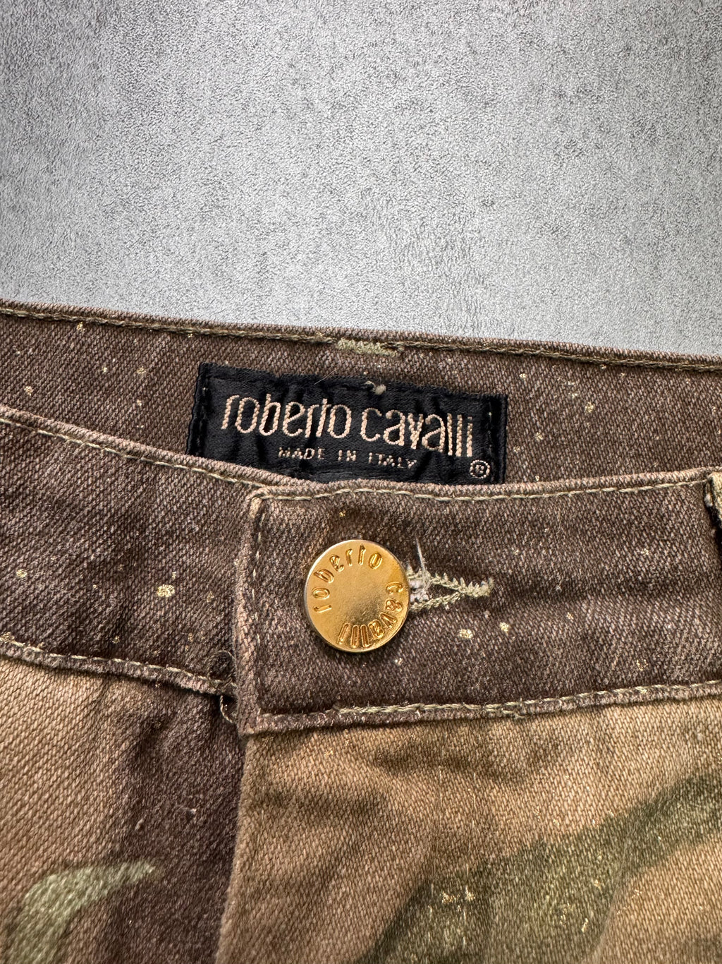 2000s Roberto Cavalli Fantasy Leaves Print Pants