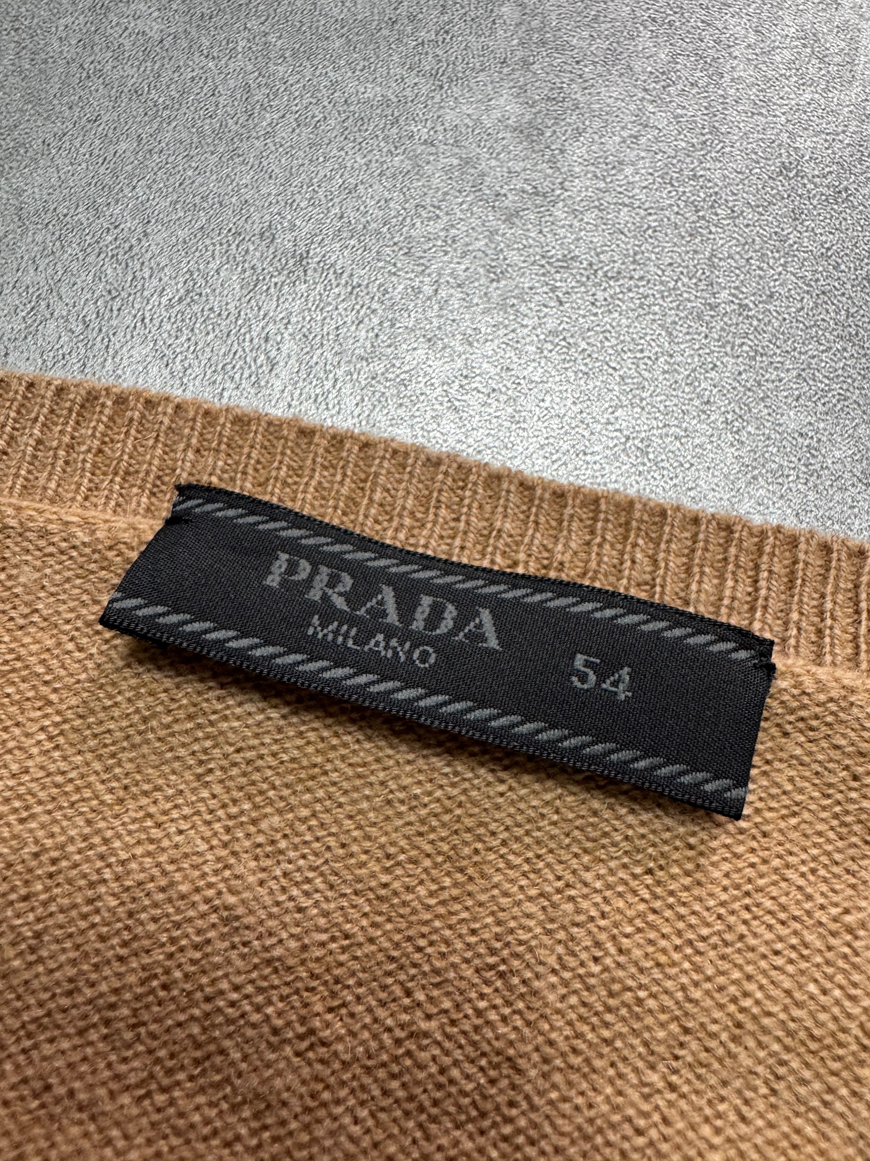 AW2010 Prada V Neck Camel Sweater