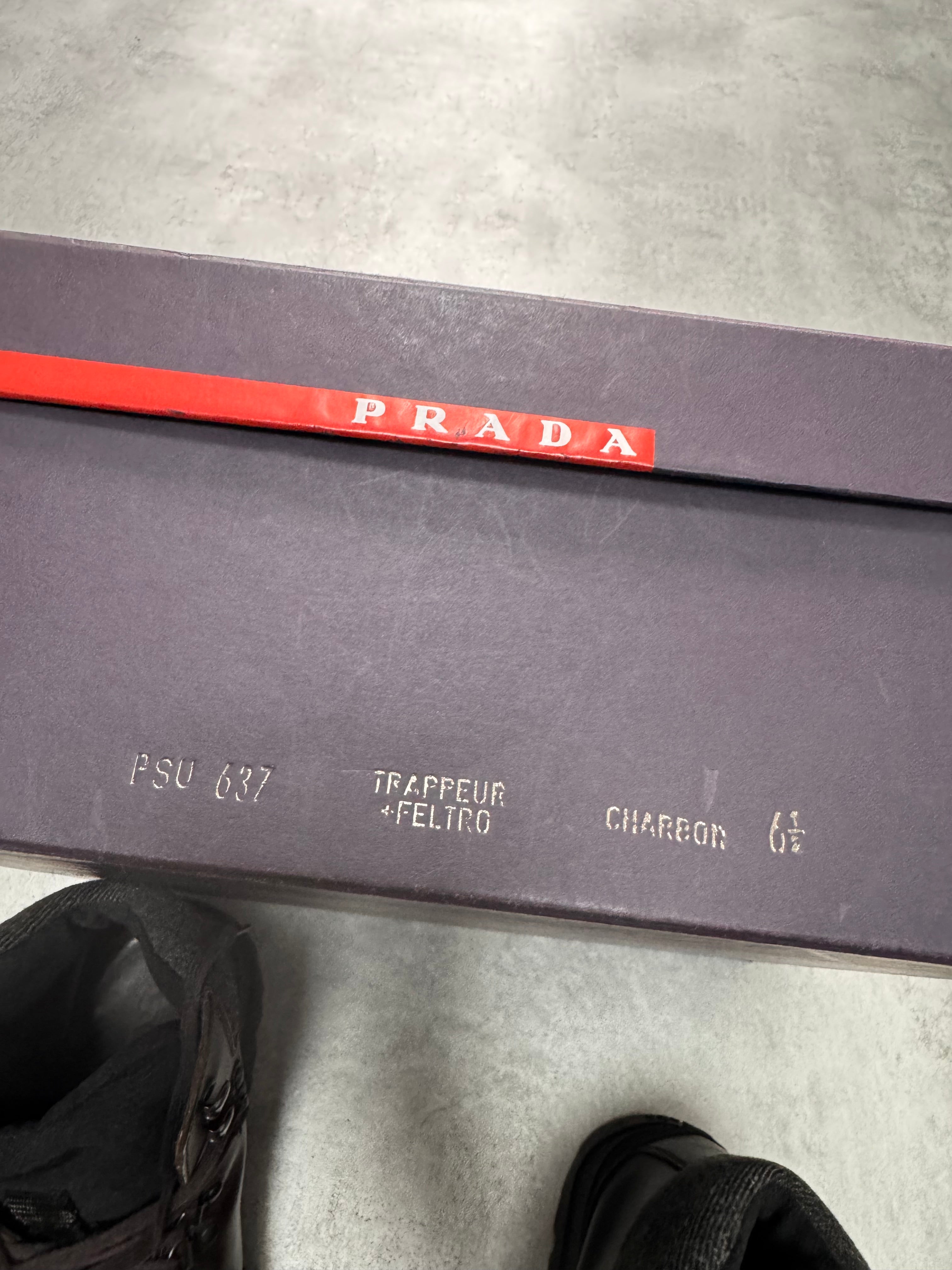 FW1999 Prada Brown Leather Hiking Boots